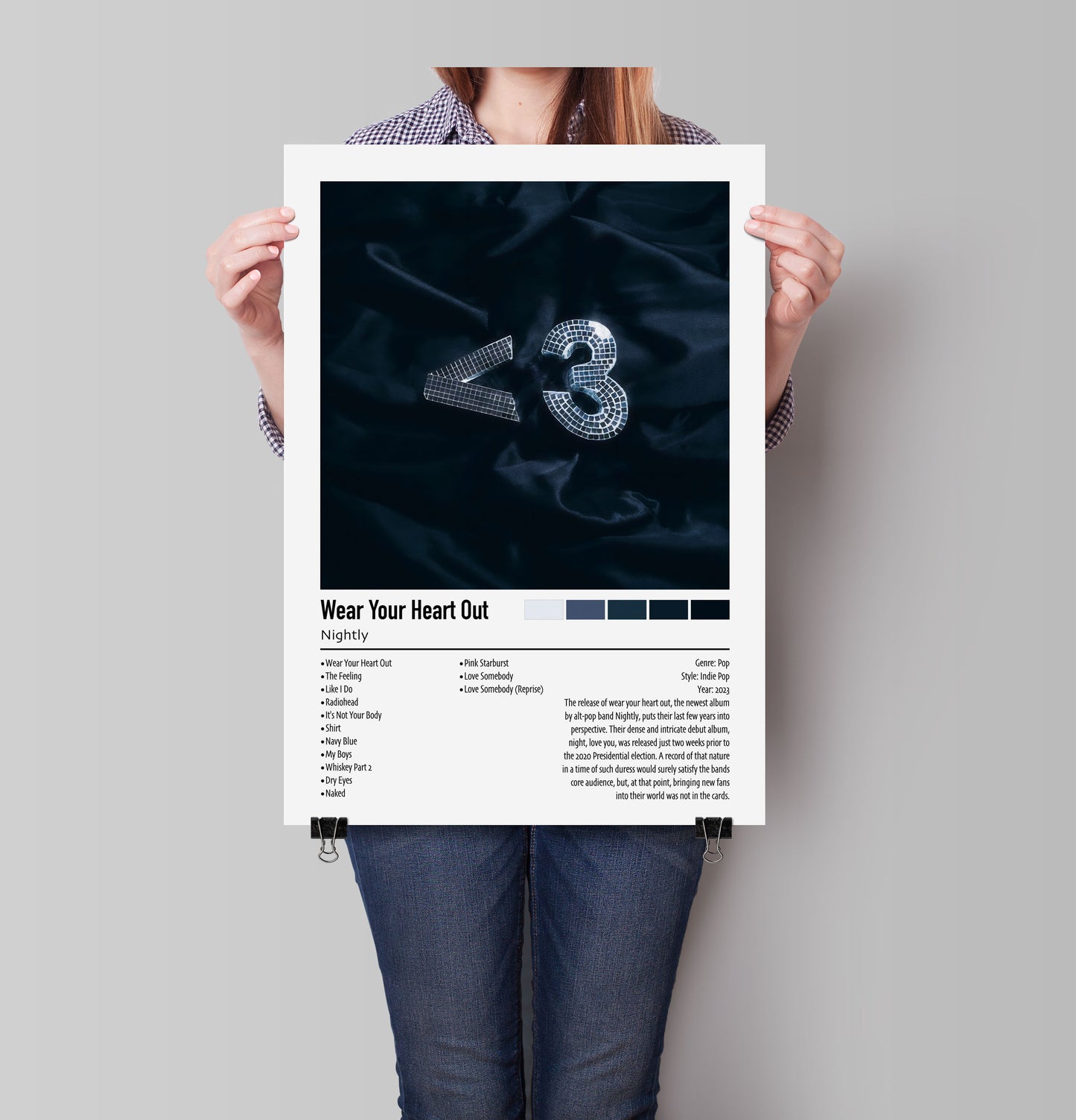 Nightly | Wear Your Heart Out | Custom Album Cover Poster Print