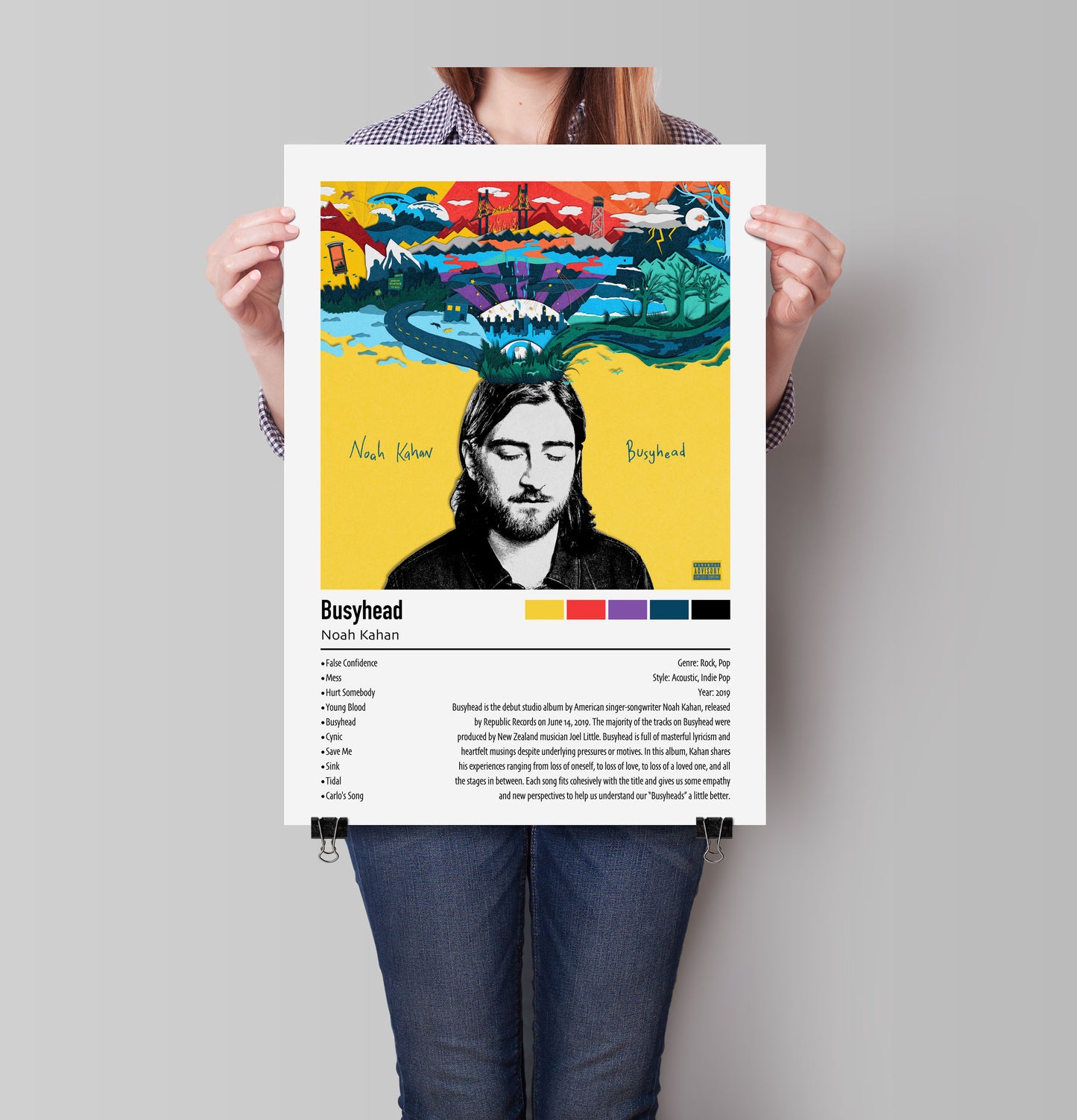 Noah Kahan | Busyhead | Custom Album Cover Poster Print
