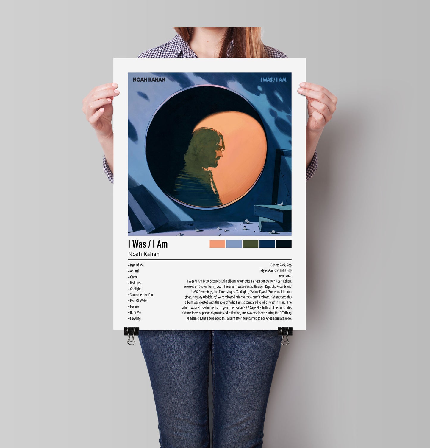 Noah Kahan | I Was / I Am | Custom Album Cover Poster Print