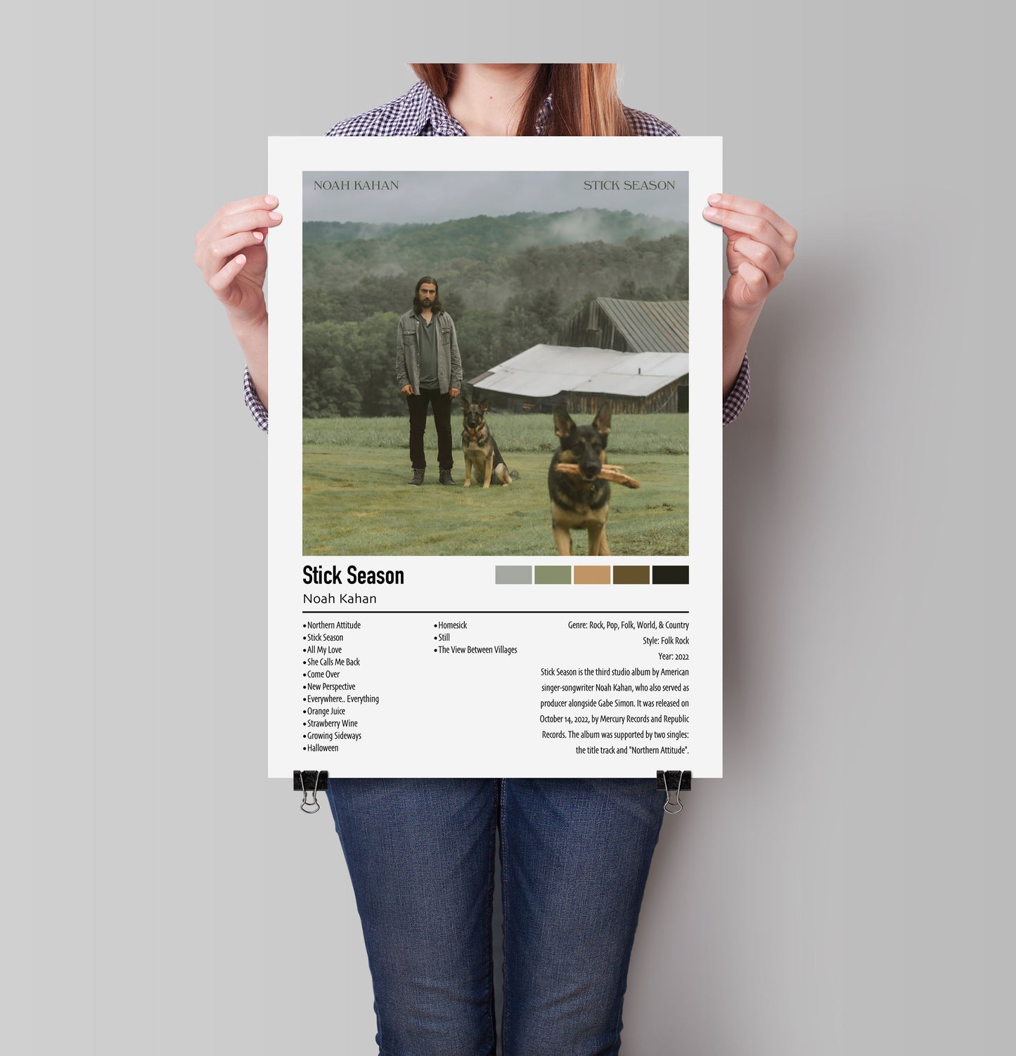 Noah Kahan | Stick Season | Custom Album Cover Poster Print