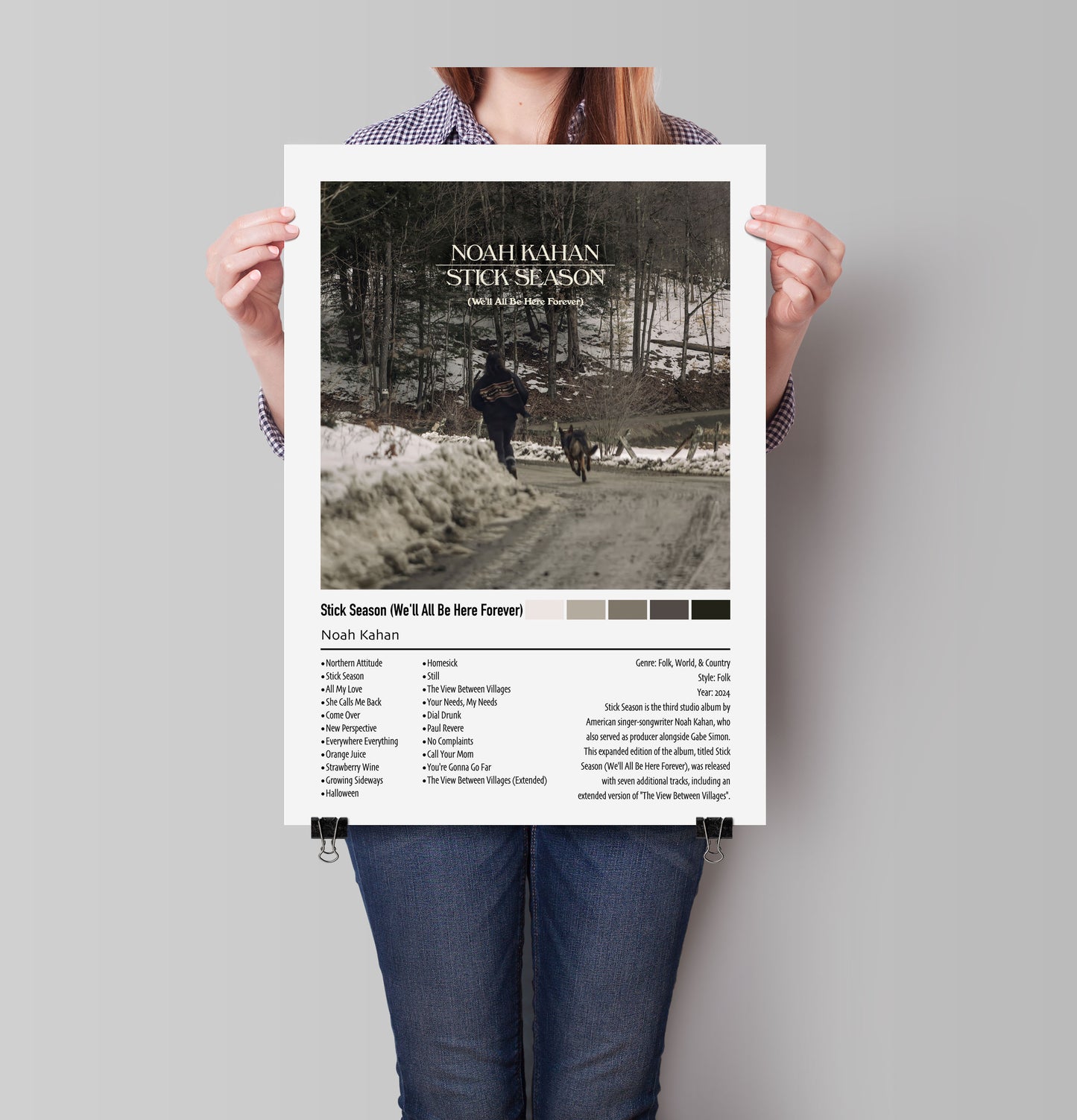 Noah Kahan | Stick Season (We'll All Be Here Forever) | Custom Album Cover Poster Print