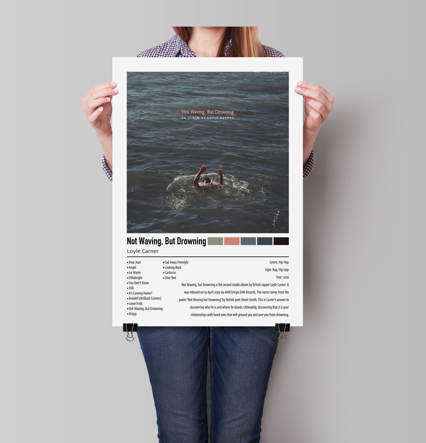 Loyle Carner | Not Waving, But Drowning | Custom Album Cover Poster Print