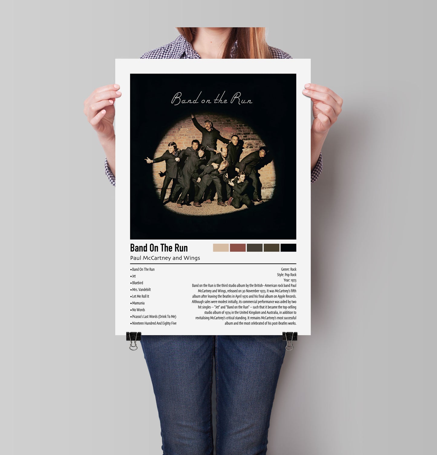 Paul McCartney and Wings | Band on the Run | Custom Album Cover Poster Print