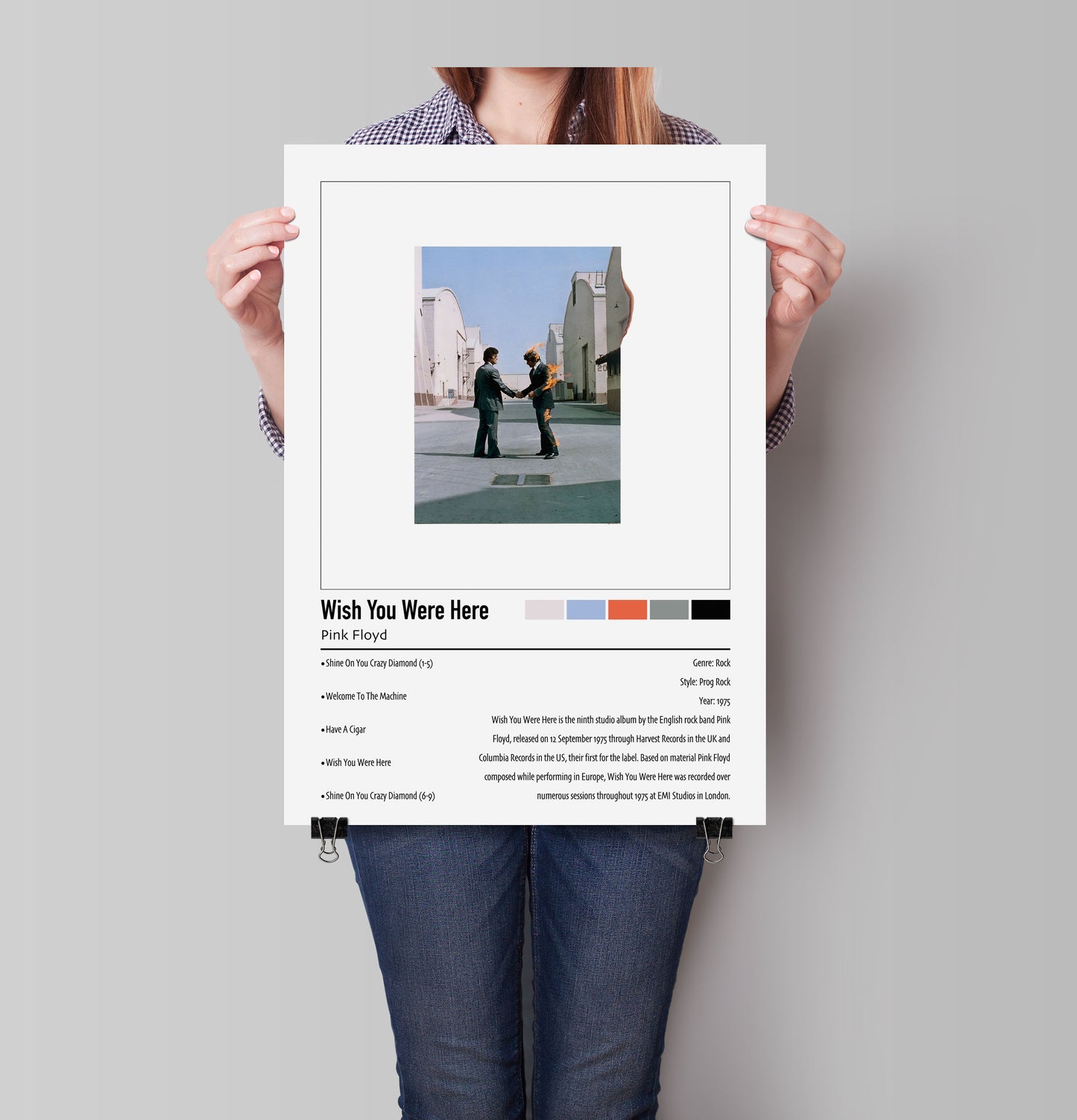 Pink Floyd | Wish You Were Here | Custom Album Cover Poster Print