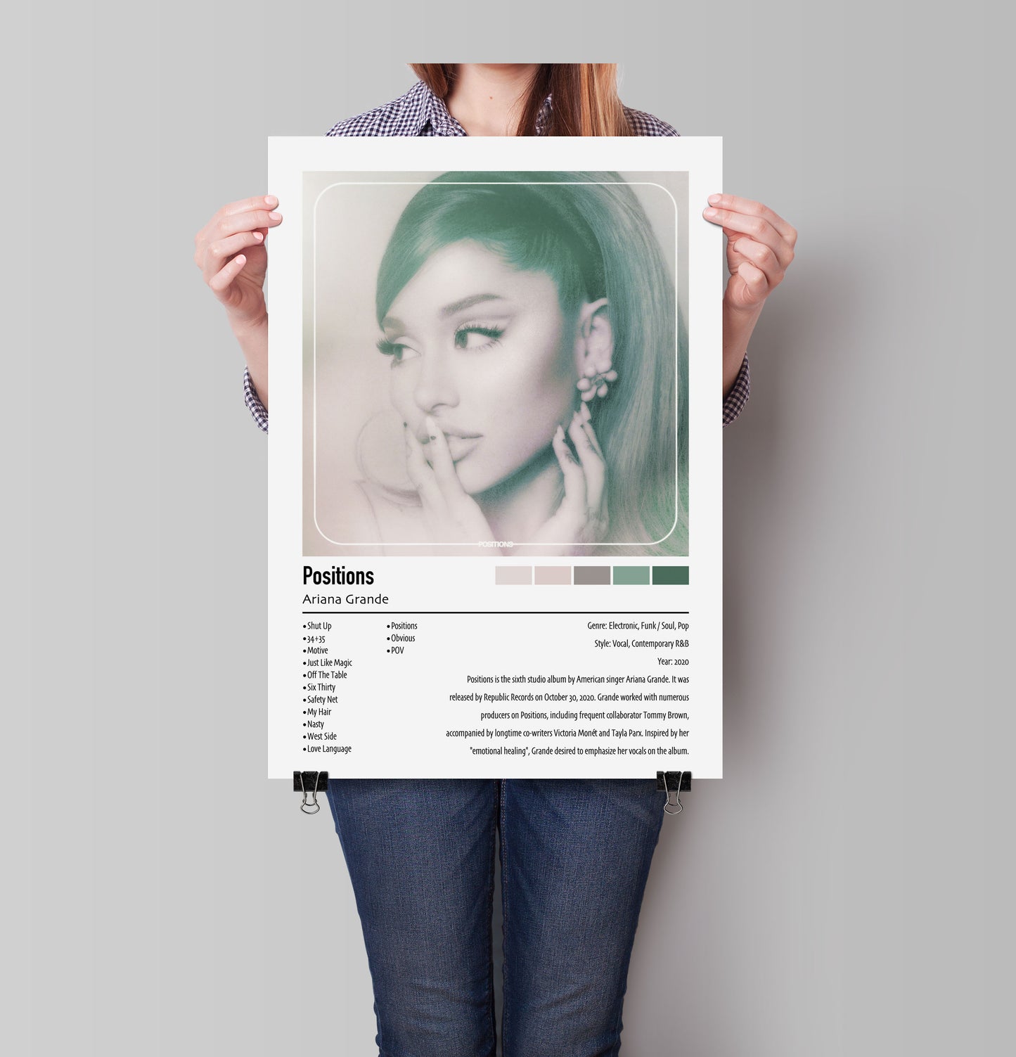 Ariana Grande | Positions | Custom Album Cover Poster Print