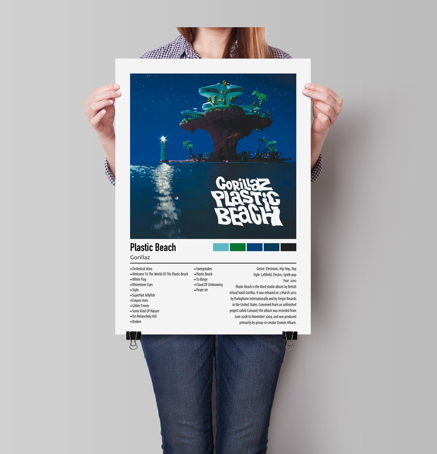 Gorillaz | Plastic Beach | Custom Album Cover Poster Print