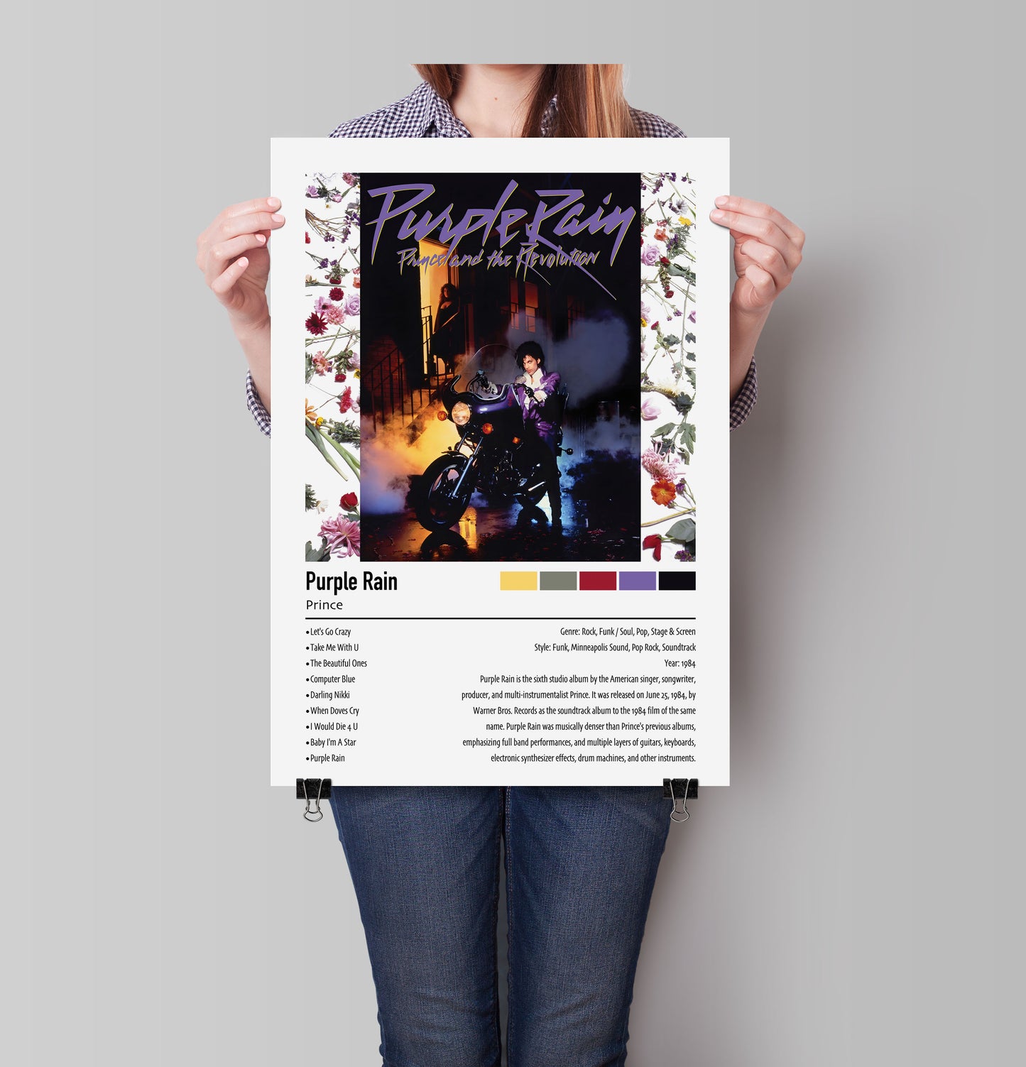 Prince | Purple Rain | Custom Album Cover Poster Print