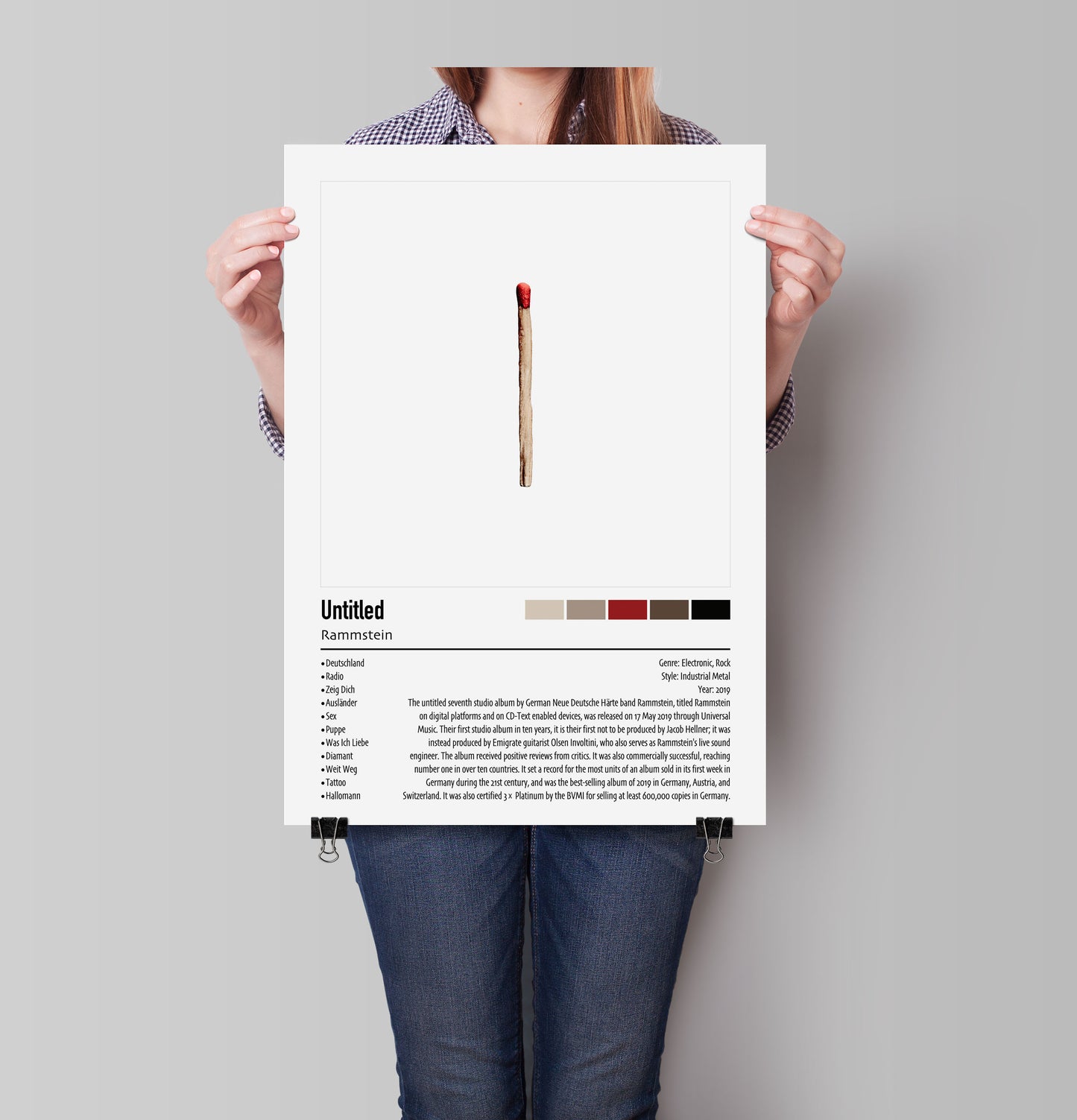 Rammstein | Untitled | Custom Album Cover Poster Print