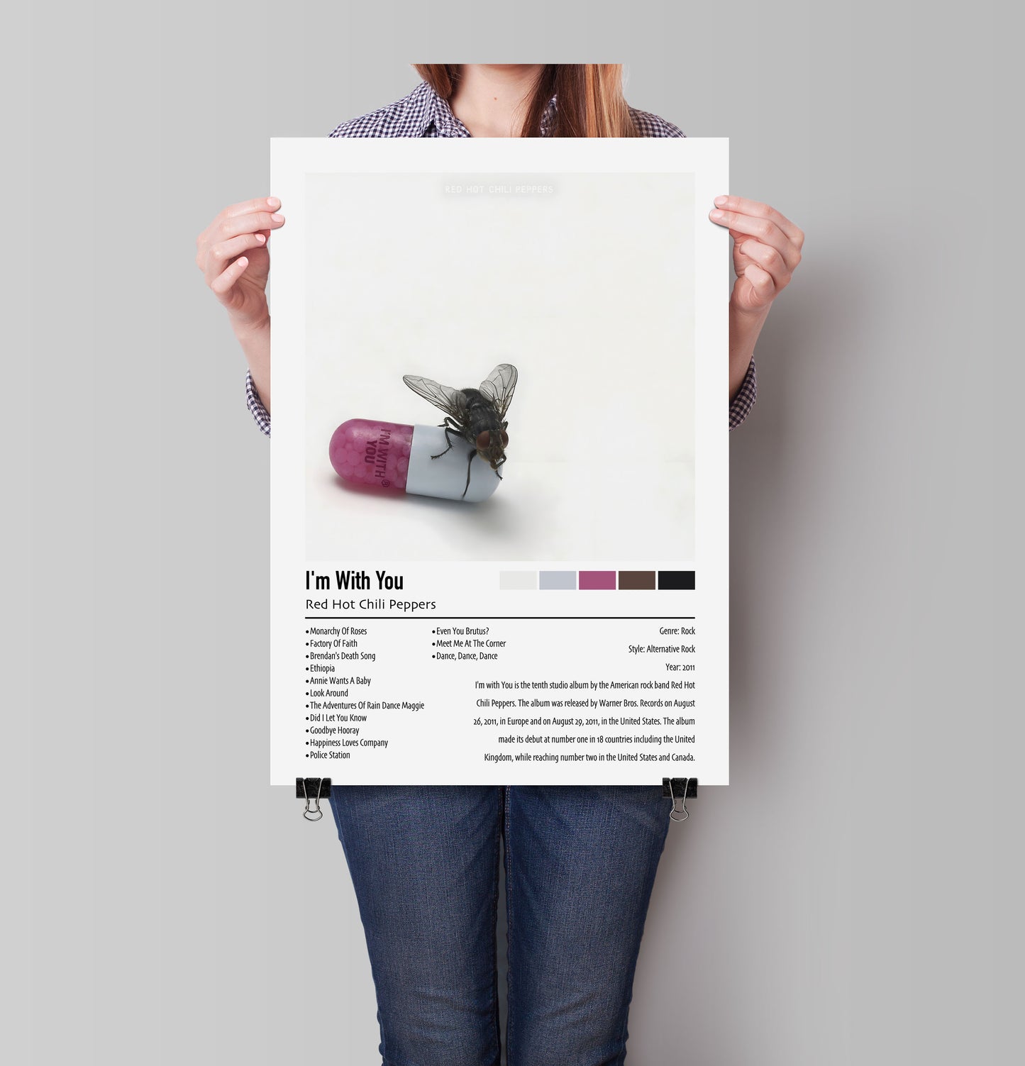 Red Hot Chili Peppers | I'm With You | Custom Album Cover Poster Print