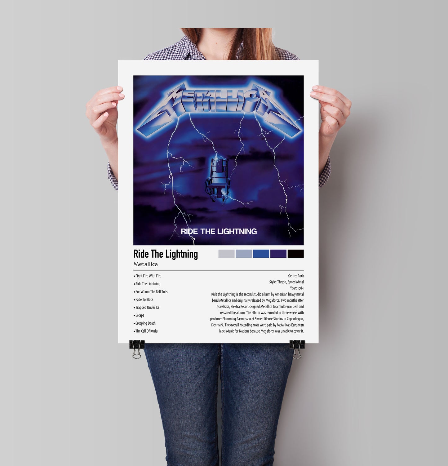 Metallica | Ride The Lightning | Custom Album Cover Poster Print