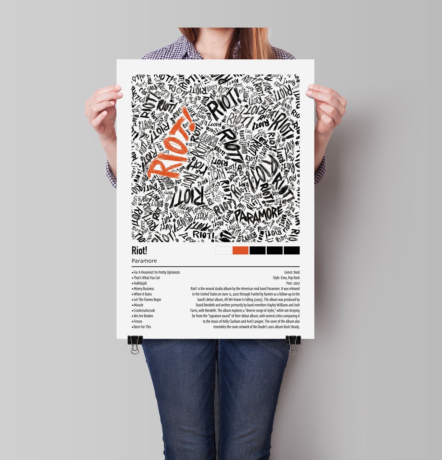 Paramore | Riot! | Custom Album Cover Poster Print