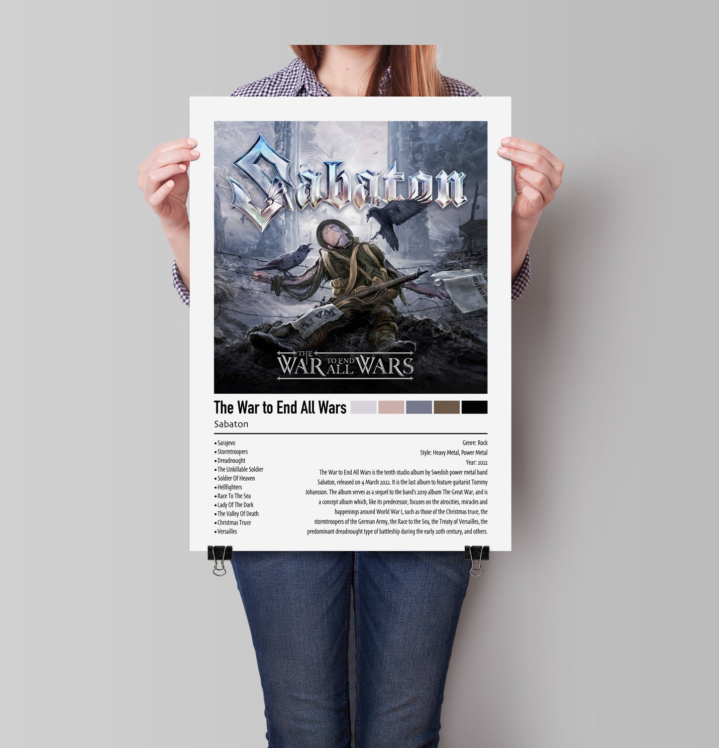 Sabaton | The War to End All Wars | Custom Album Cover Poster Print