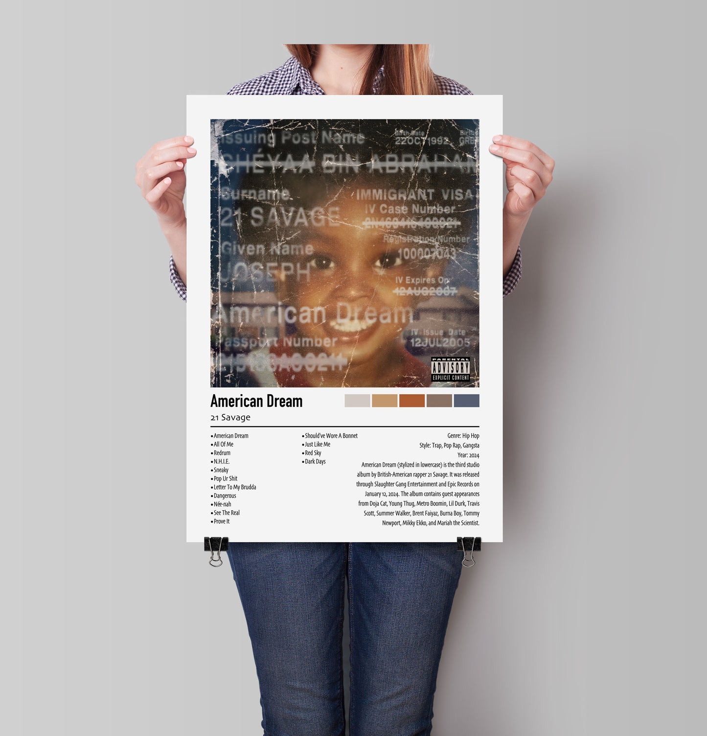 21 Savage | American Dream | Custom Album Cover Poster Print