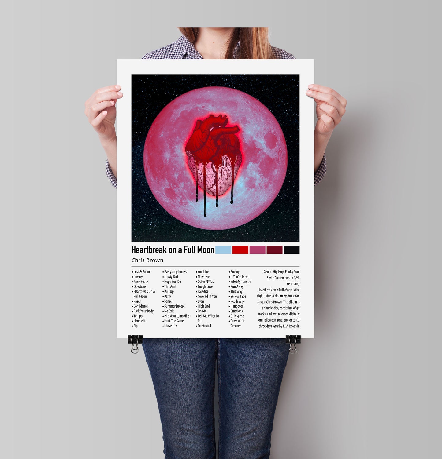 Chris Brown | Heartbreak on a Full Moon | Custom Album Cover Poster Print