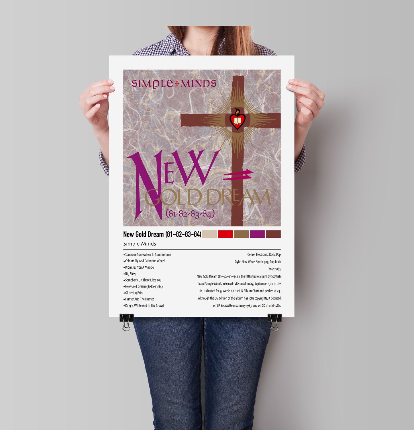 Simple Minds | New Gold Dream (81-82-83-84) | Custom Album Cover Poster Print