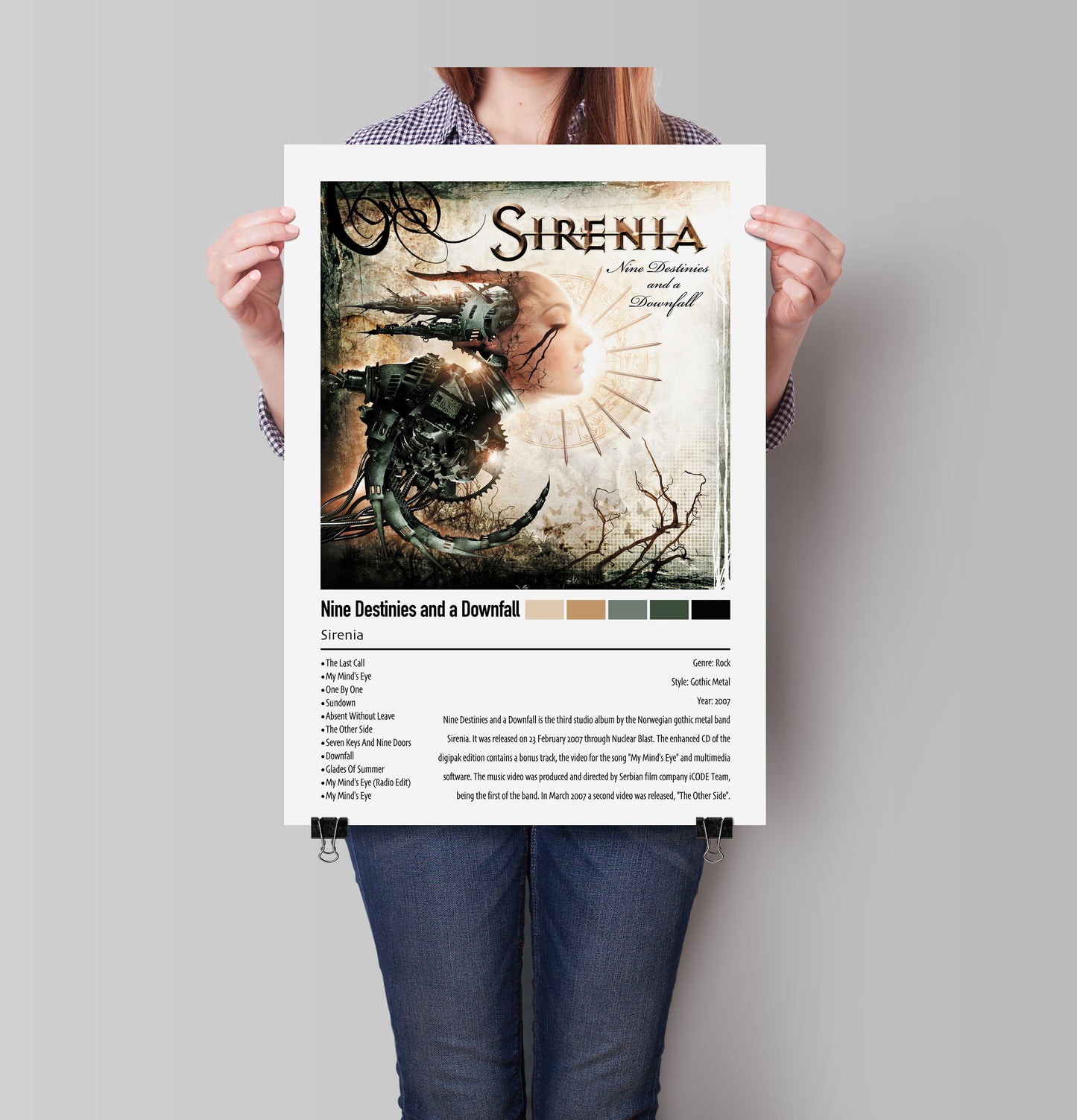Sirenia | Nine Destinies and a Downfall | Custom Album Cover Poster Print