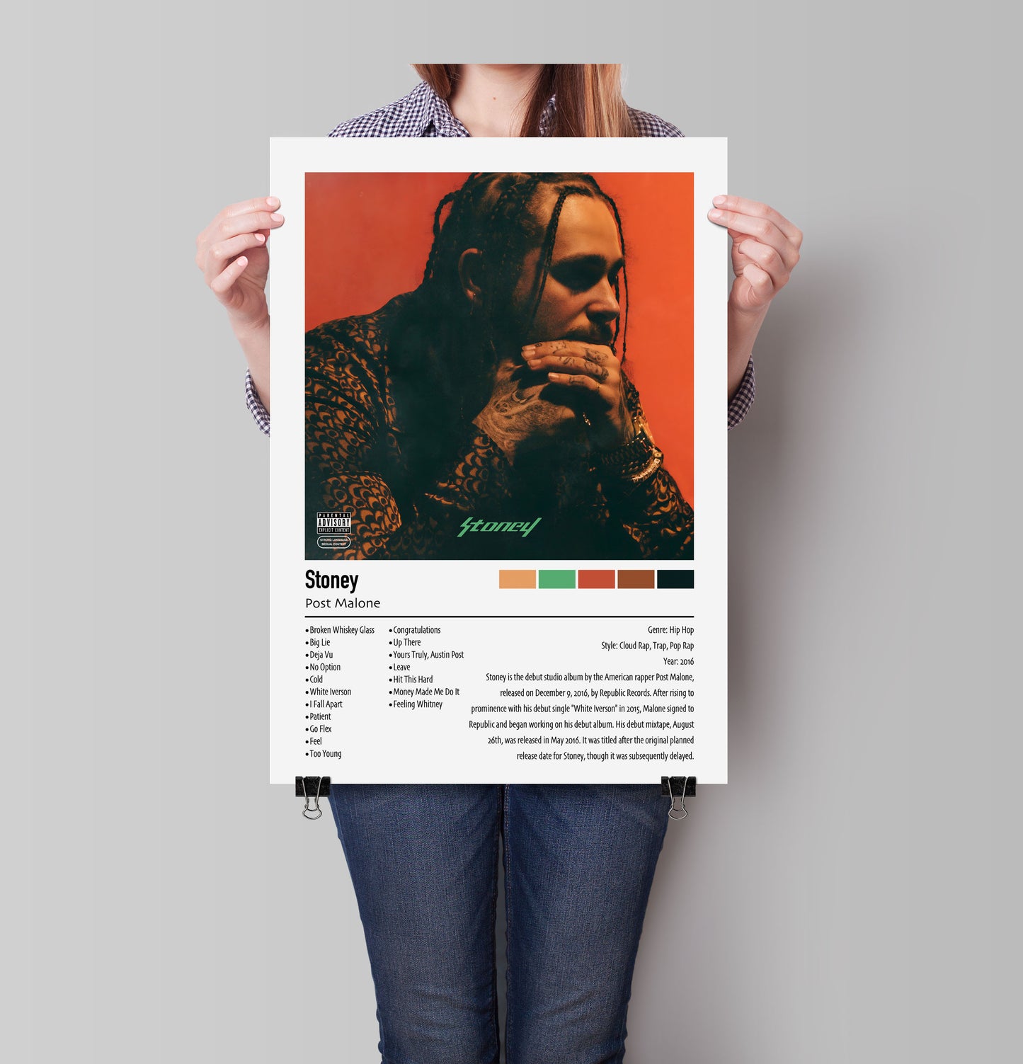 Post Malone | Stoney | Custom Album Cover Poster Print