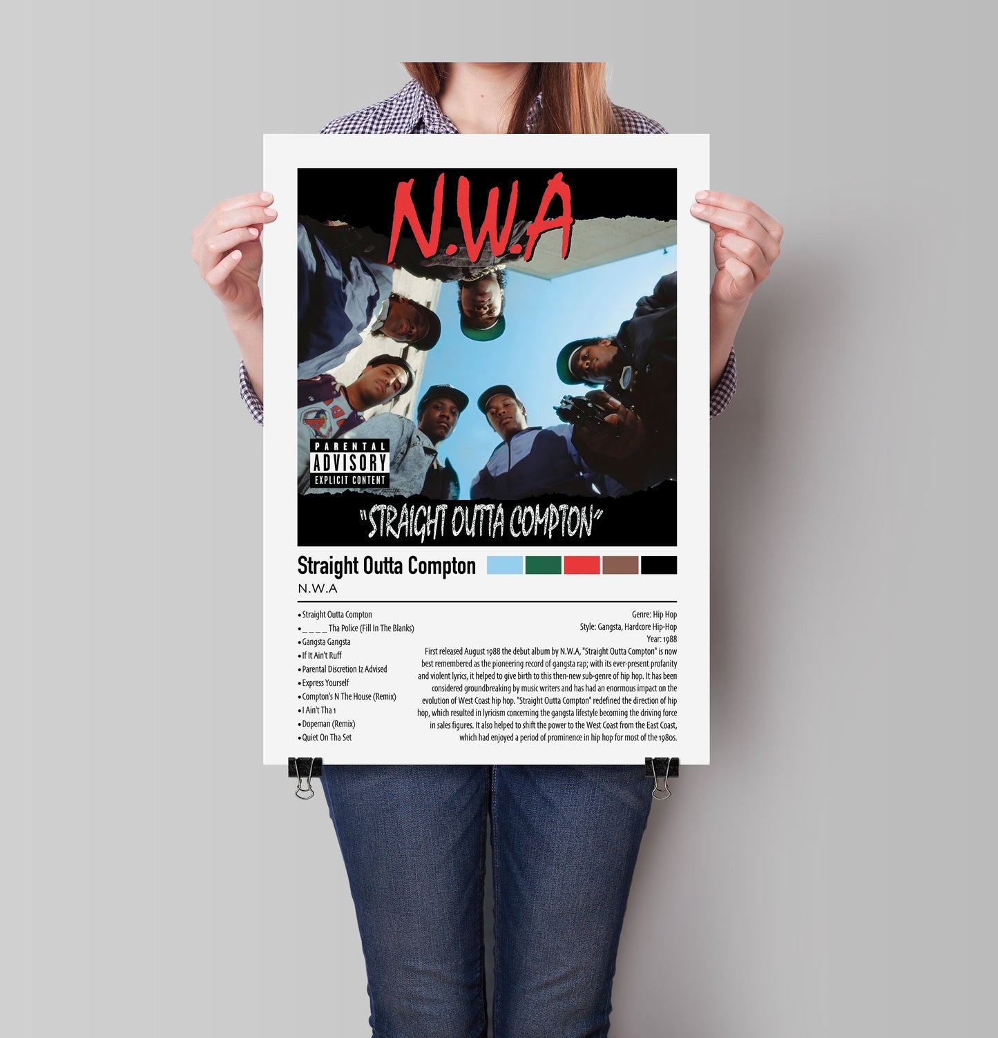 N.W.A. | Straight Outta Compton | Custom Album Cover Poster Print