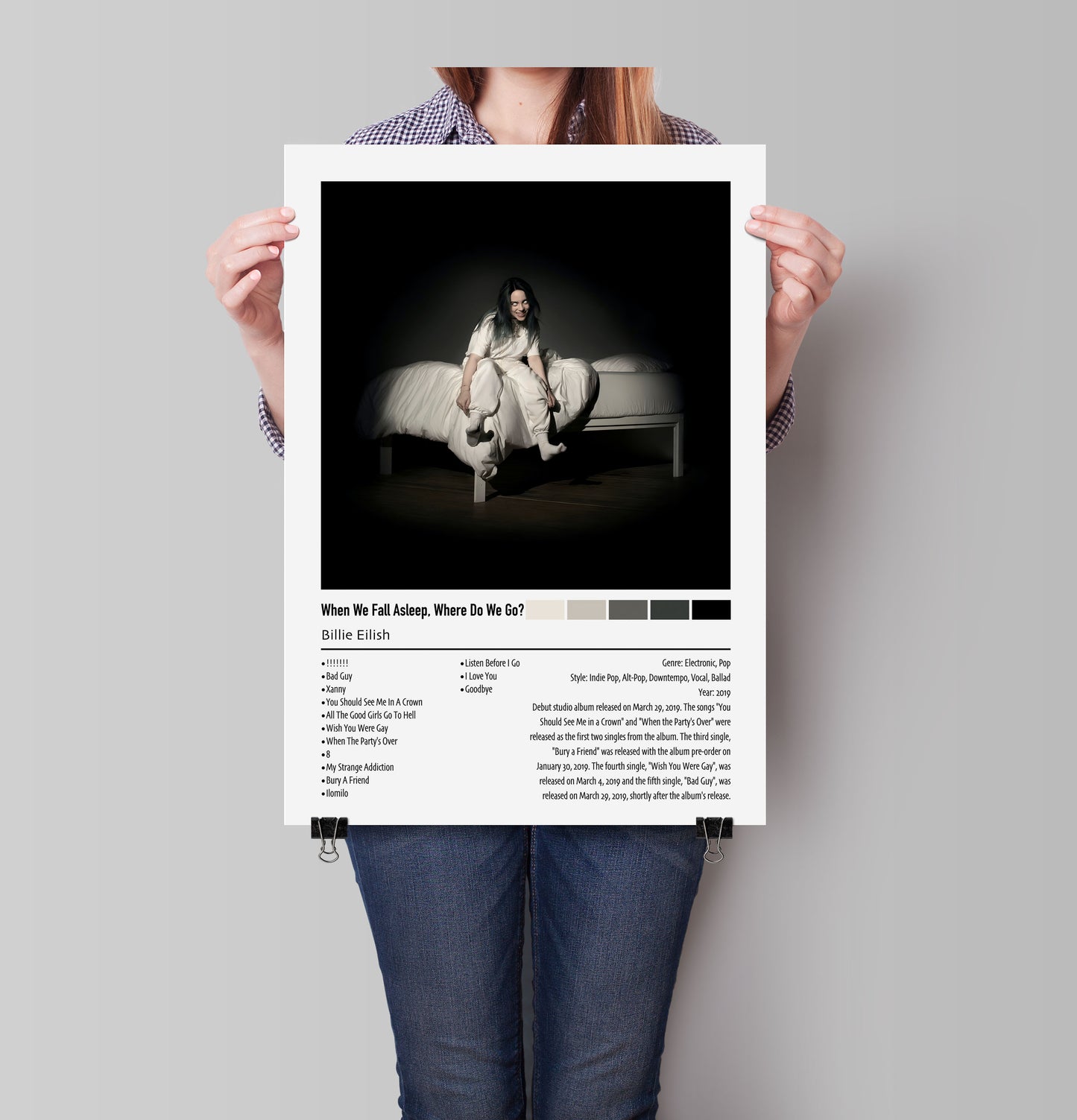Billie Eilish | When We Fall Asleep, Where Do We Go | Custom Album Cover Poster Print