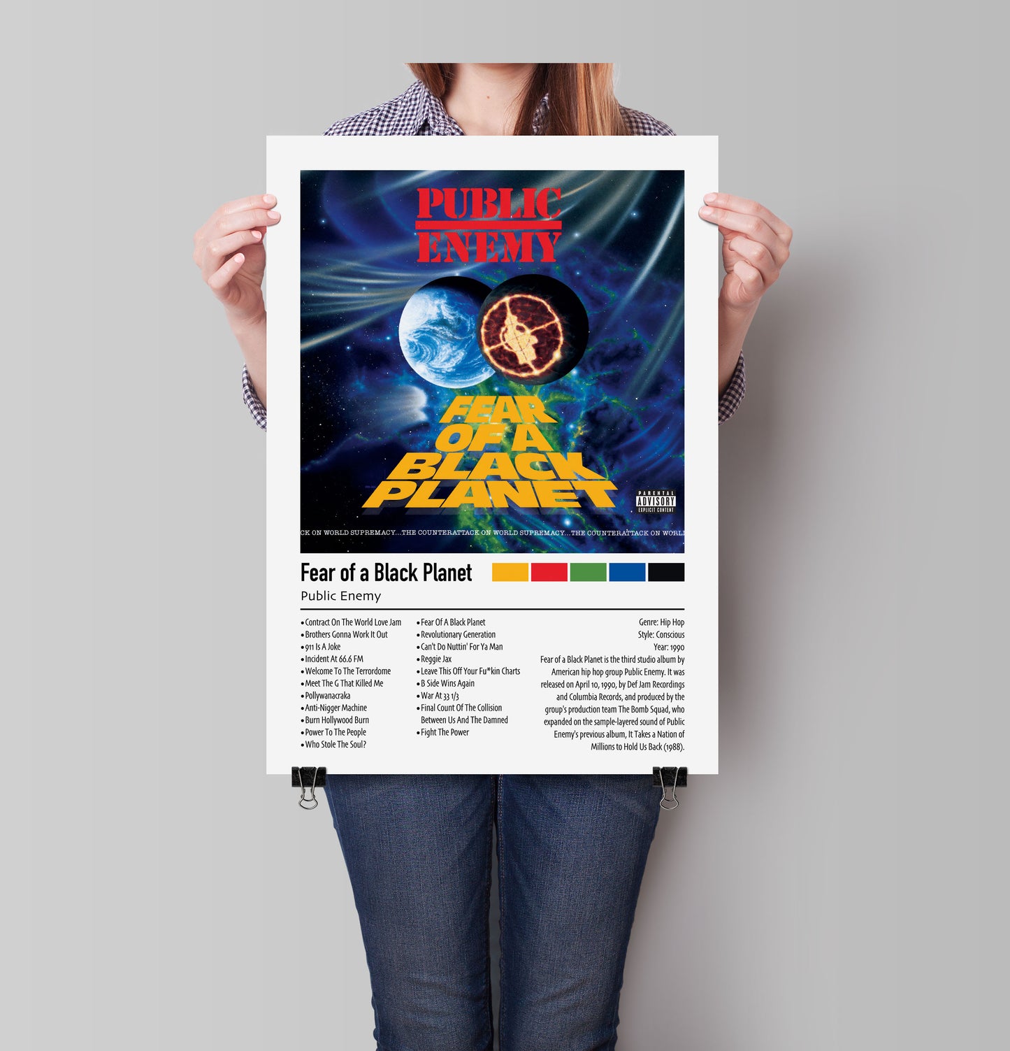 Public Enemy - Fear of a Black Planet | Custom Album Cover Poster Print