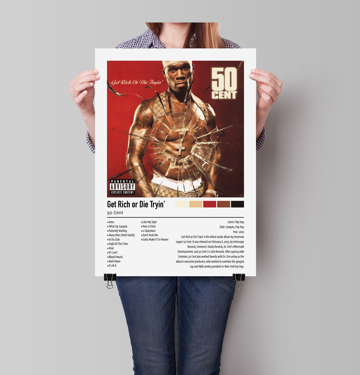 50 Cent | Get Rich or Die Tryin' | Custom Album Cover Poster Print