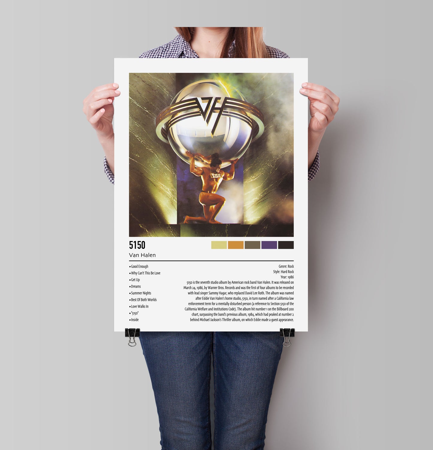 Van Halen | 5150 | Custom Album Cover Poster Print