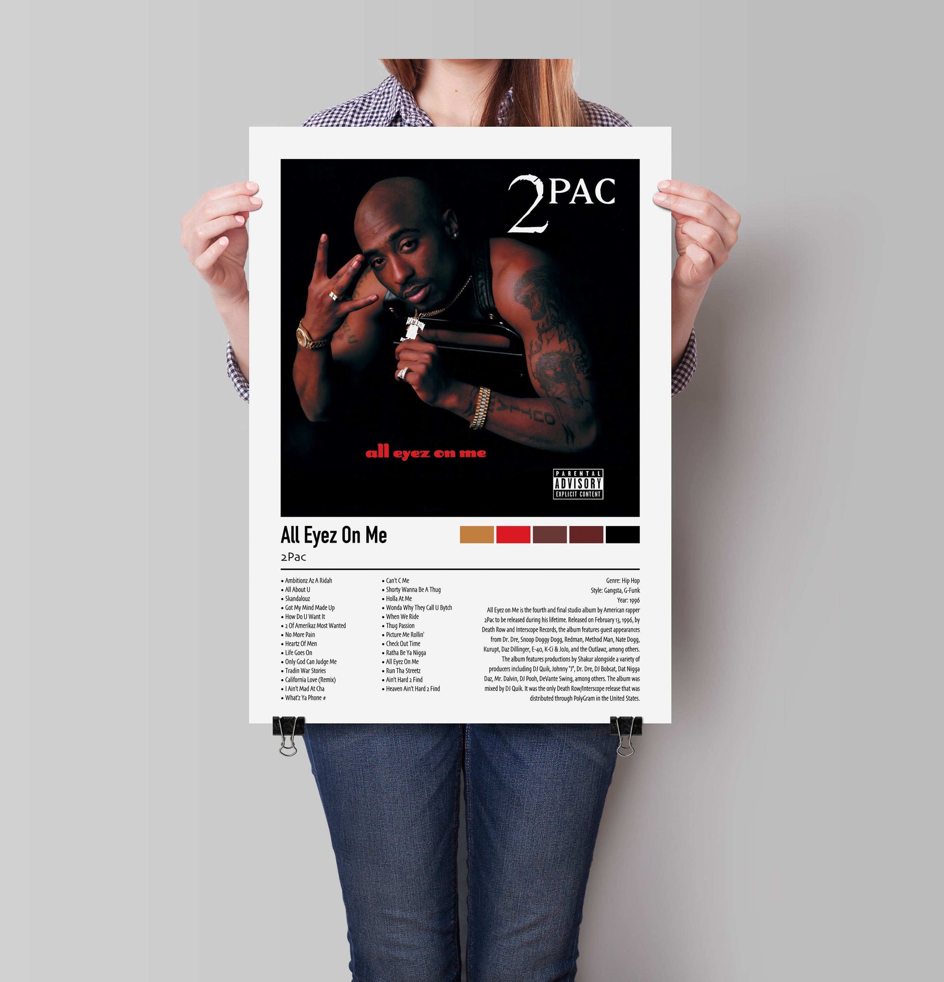 2Pac | All Eyez On Me | Custom Album Cover Poster Print