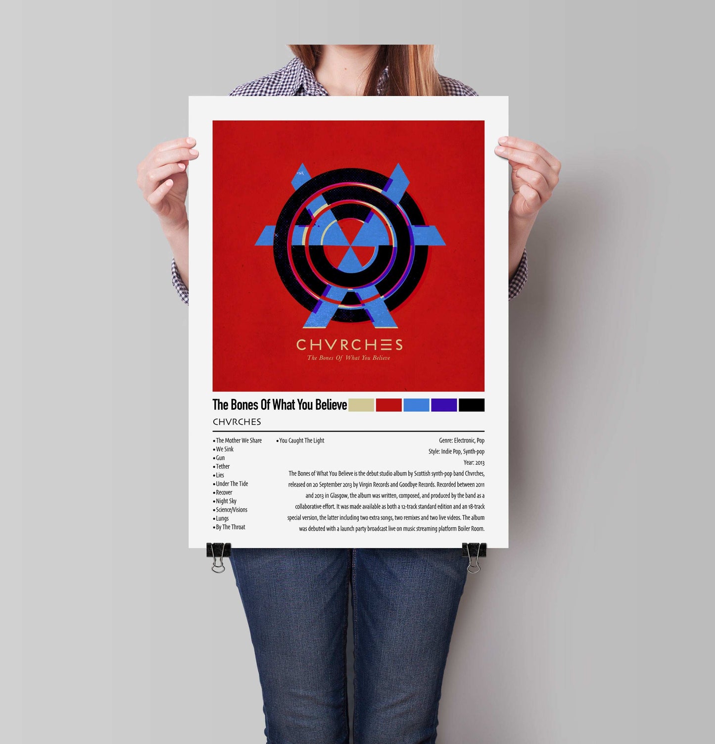 CHVRCHES | The Bones Of What You Believe | Custom Album Cover Poster Print