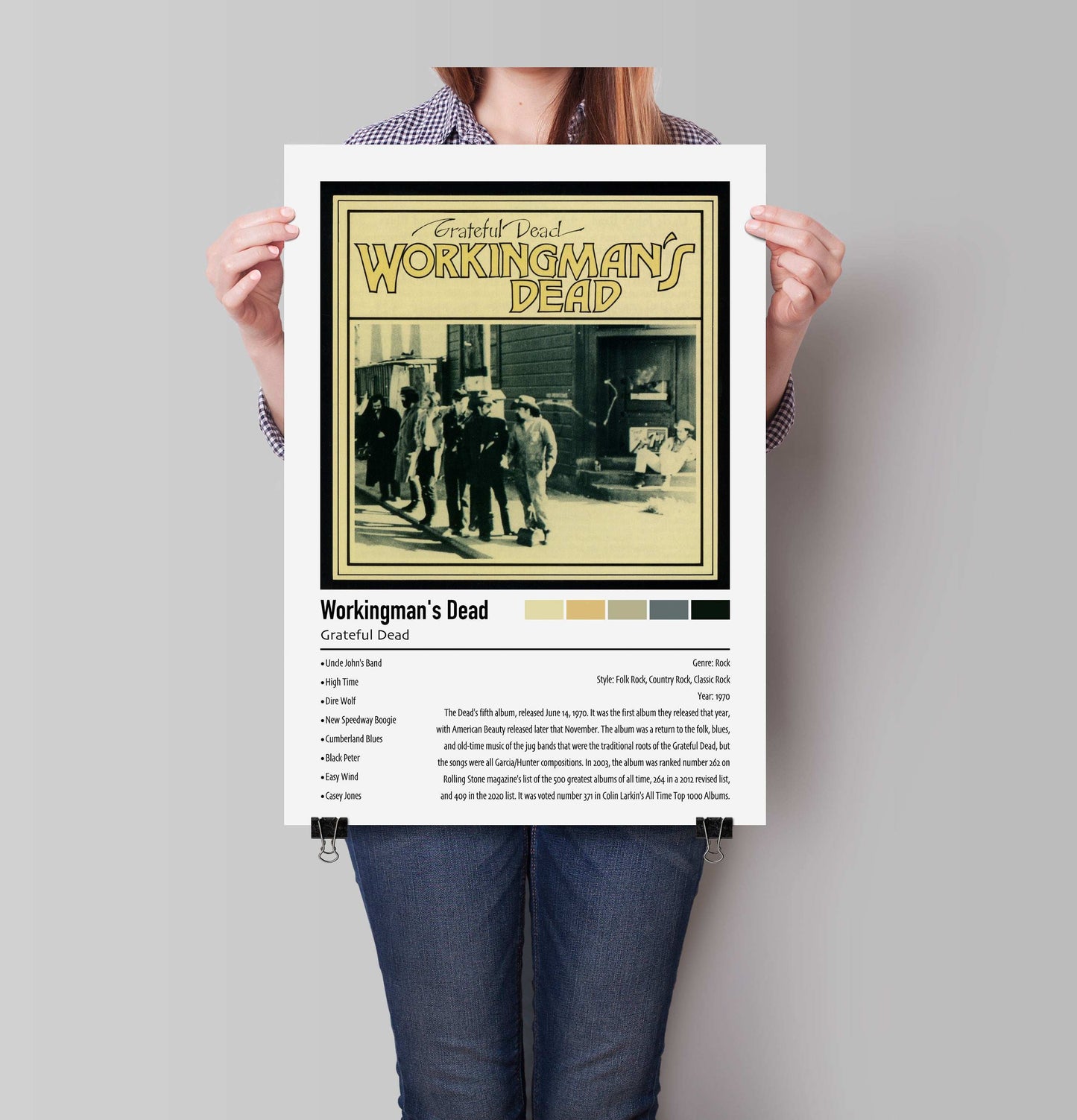 Grateful Dead | Workingman's Dead | Custom Album Cover Poster Print