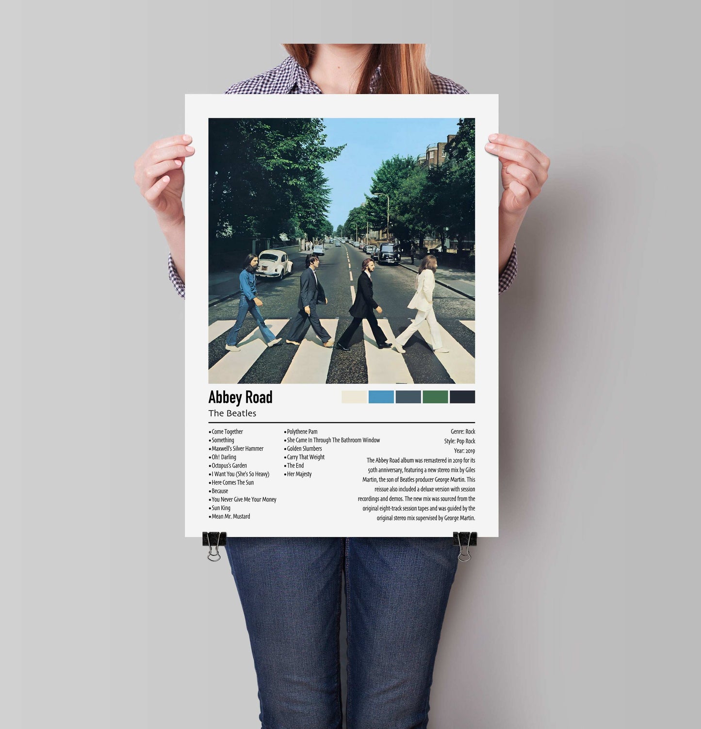 The Beatles | Abbey Road 50th Anniversary Remastered | Custom Album Cover Poster Print