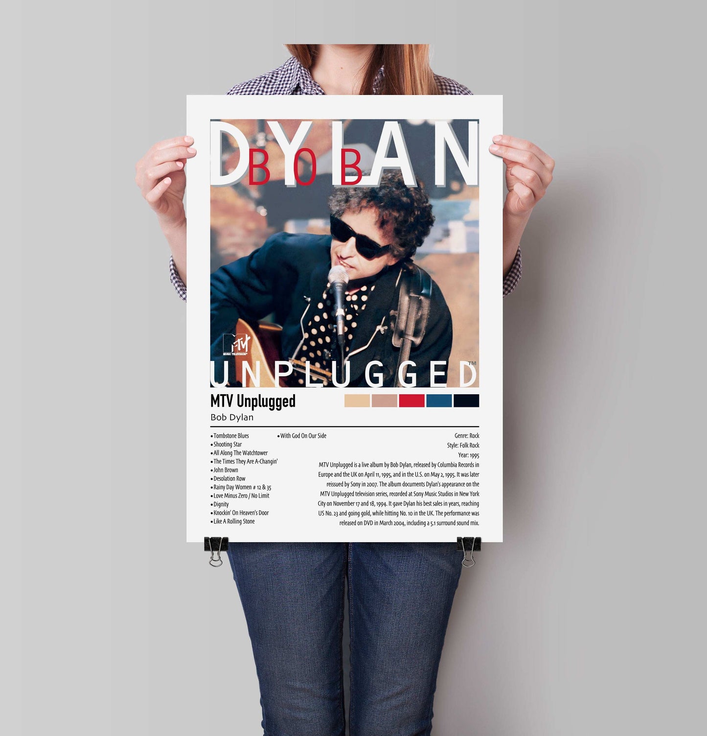 Bob Dylan | MTV Unplugged | Custom Album Cover Poster Print