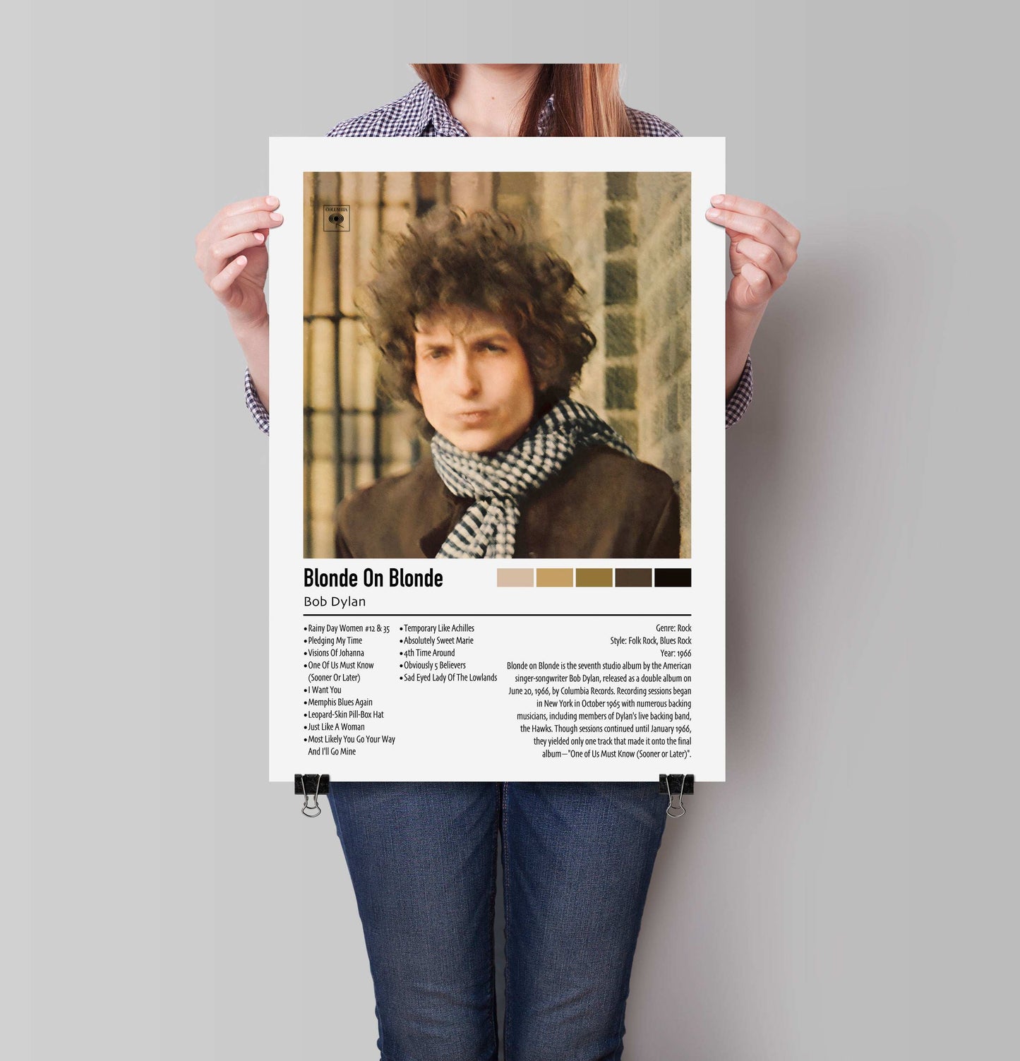 Bob Dylan | Blonde On Blonde | Custom Album Cover Poster Print