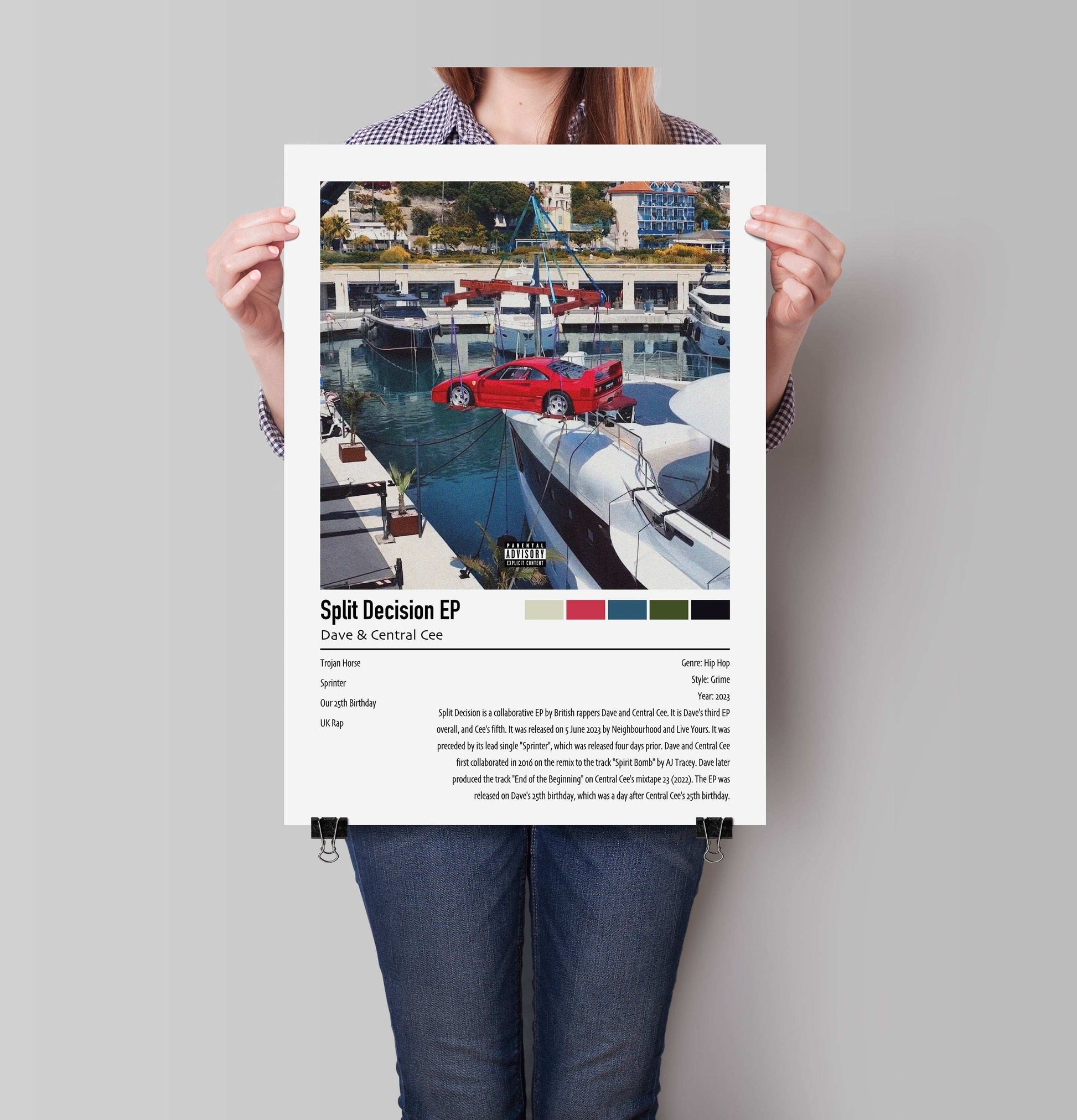 Dave & Central Cee | Split Decision EP | Custom Album Cover Poster Print