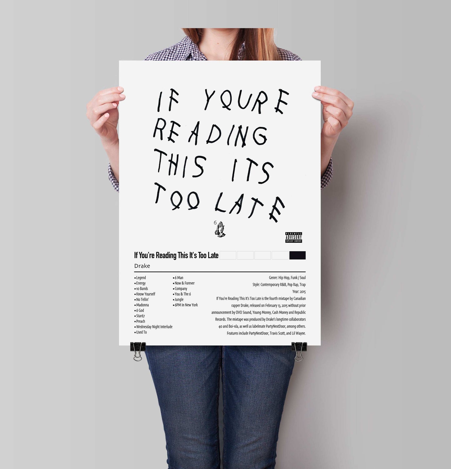 Drake | If You're Reading This It's Too Late | Custom Album Cover Poster Print