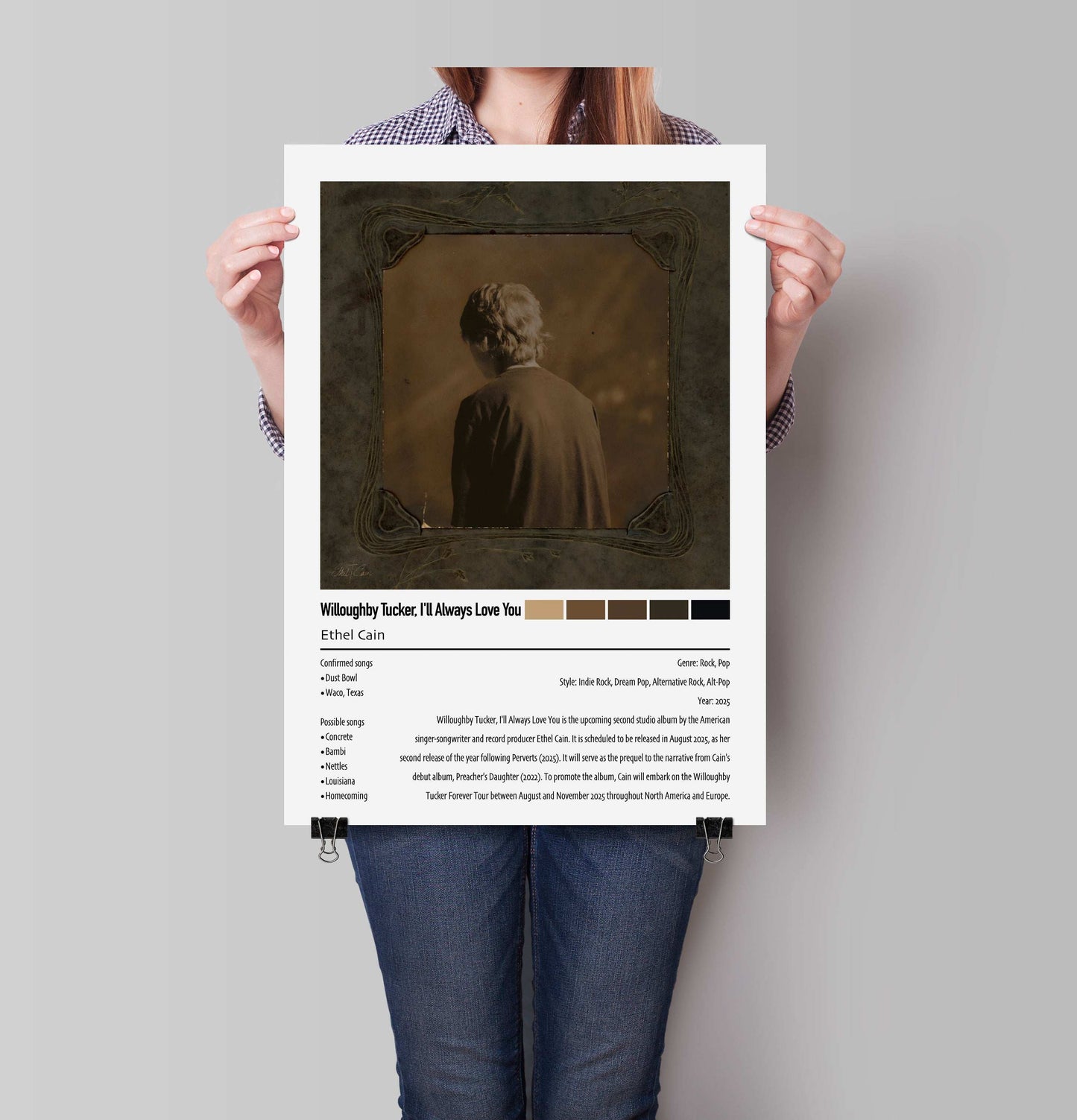 Ethel Cain | Willoughby Tucker, I'll Always Love You | Custom Album Cover Poster Print