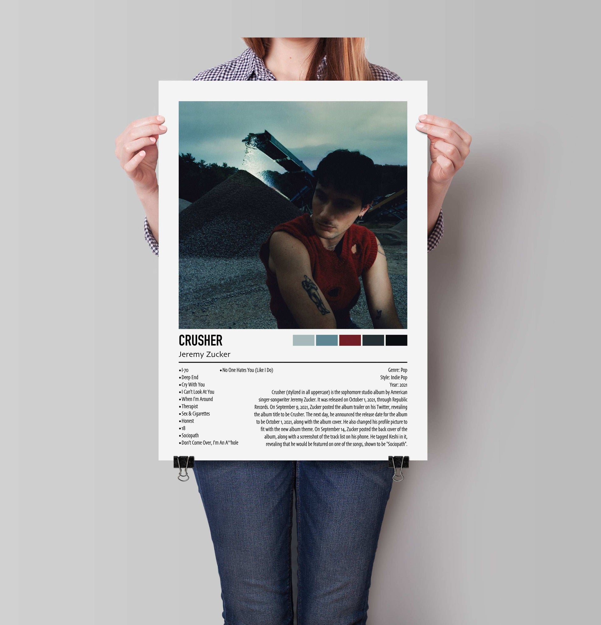 Jeremy Zucker | CRUSHER | Custom Album Cover Poster Print