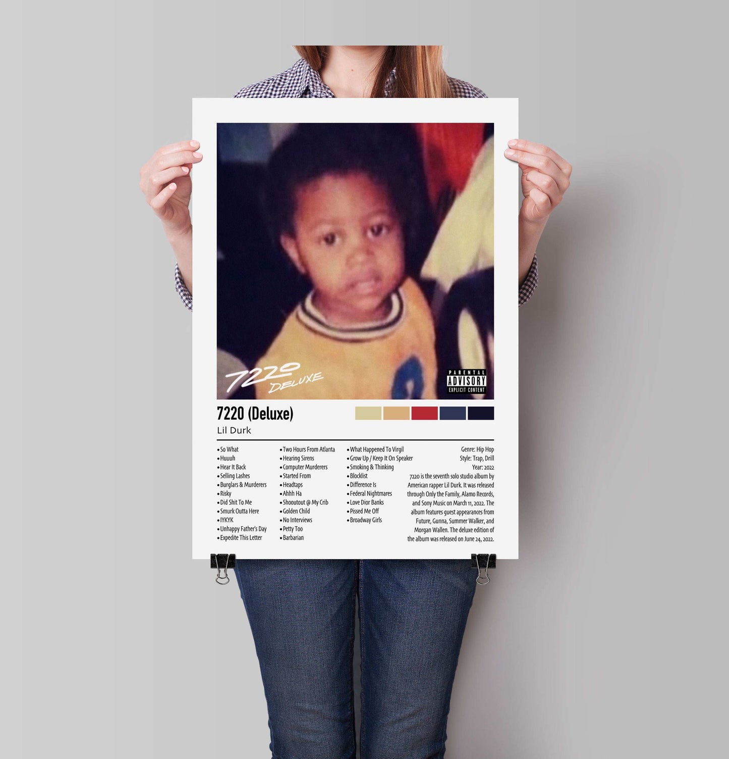 Lil Durk | 7220 (Deluxe) | Custom Album Cover Poster Print