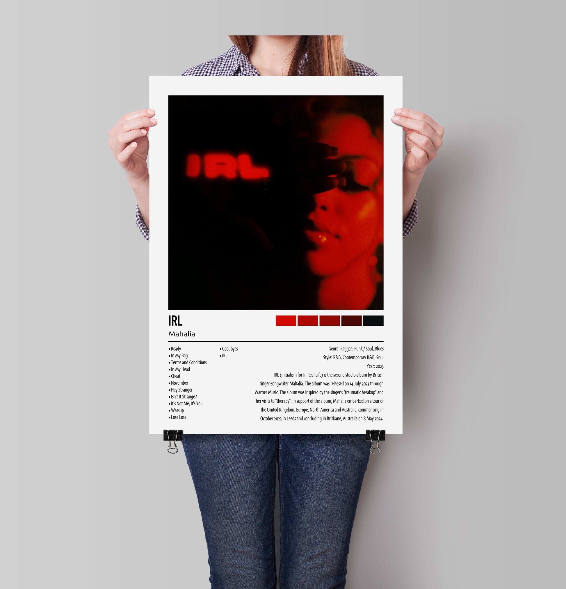 Mahalia | IRL | Custom Album Cover Poster Print