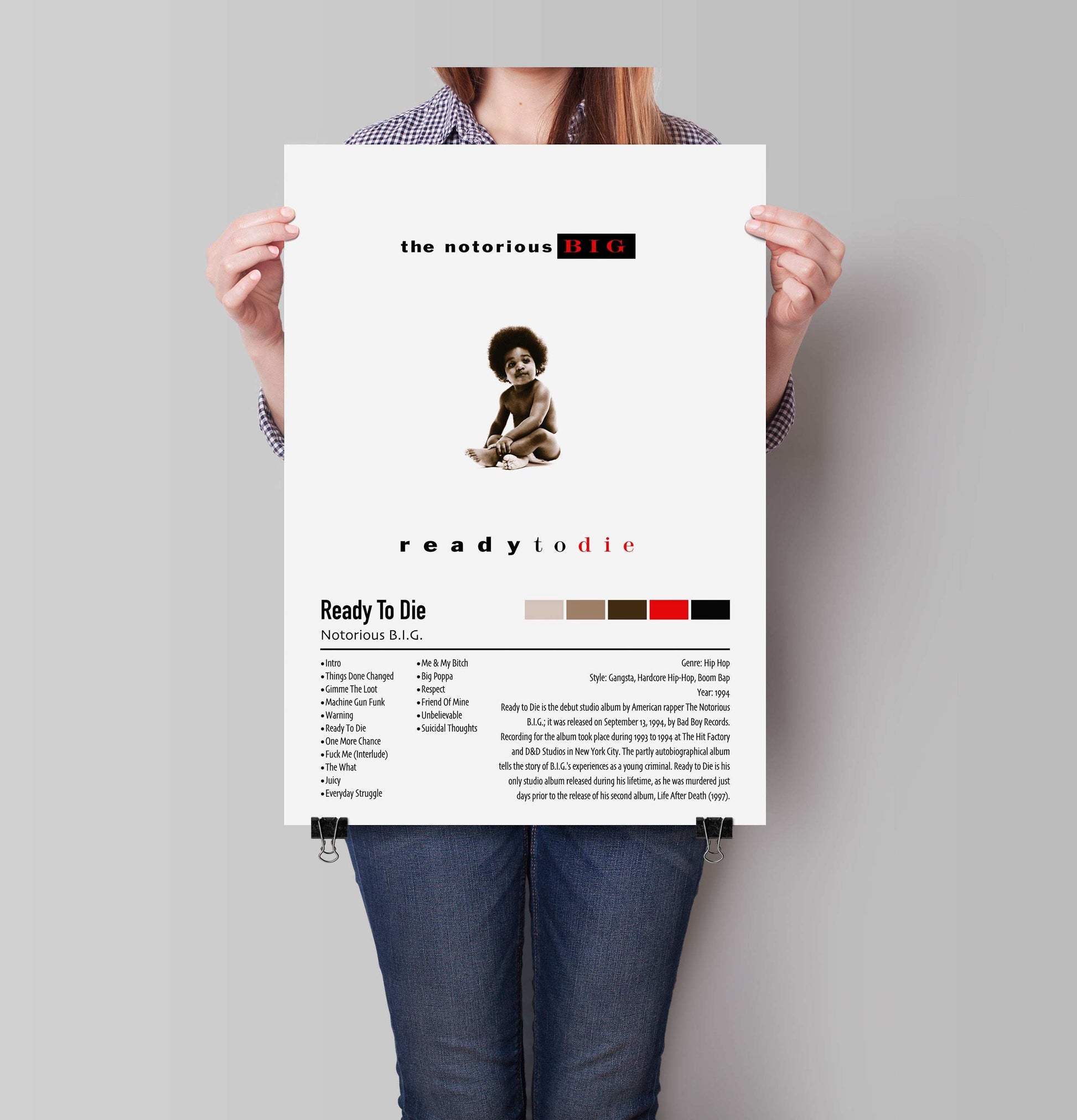 Notorious B.I.G. | Ready To Die | Custom Album Cover Poster Print