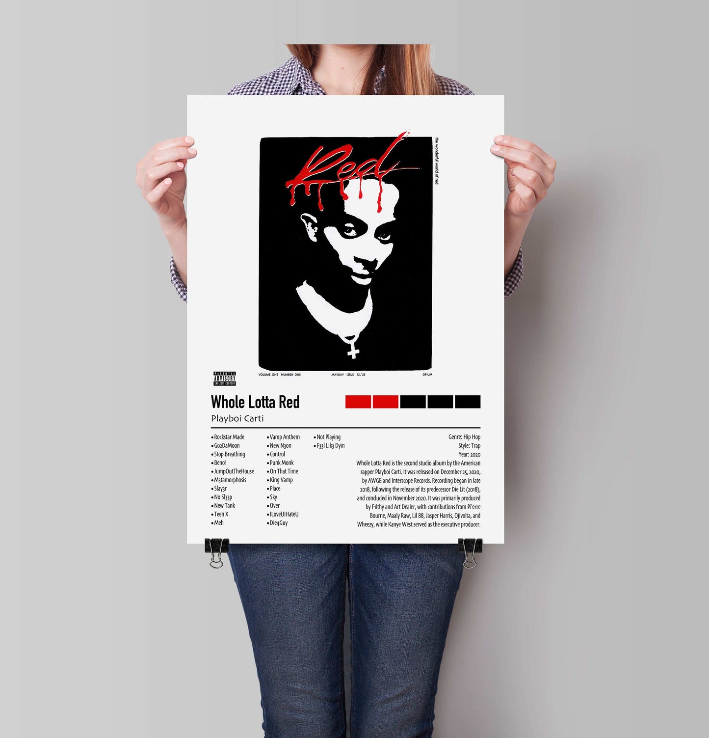 Playboi Carti | Whole Lotta Red | Custom Album Cover Poster Print