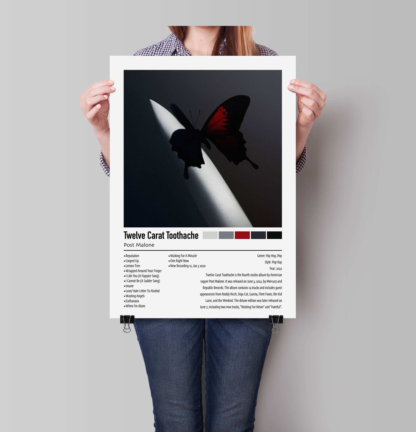 Post Malone | Twelve Carat Toothache | Custom Album Cover Poster Print