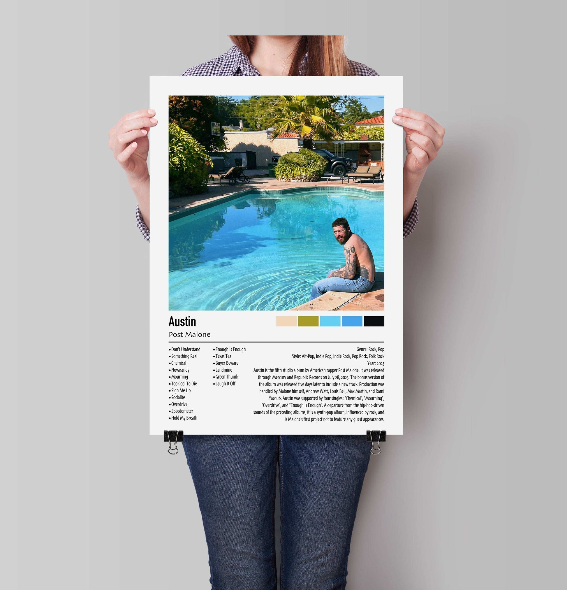 Post Malone | Austin | Custom Album Cover Poster Print