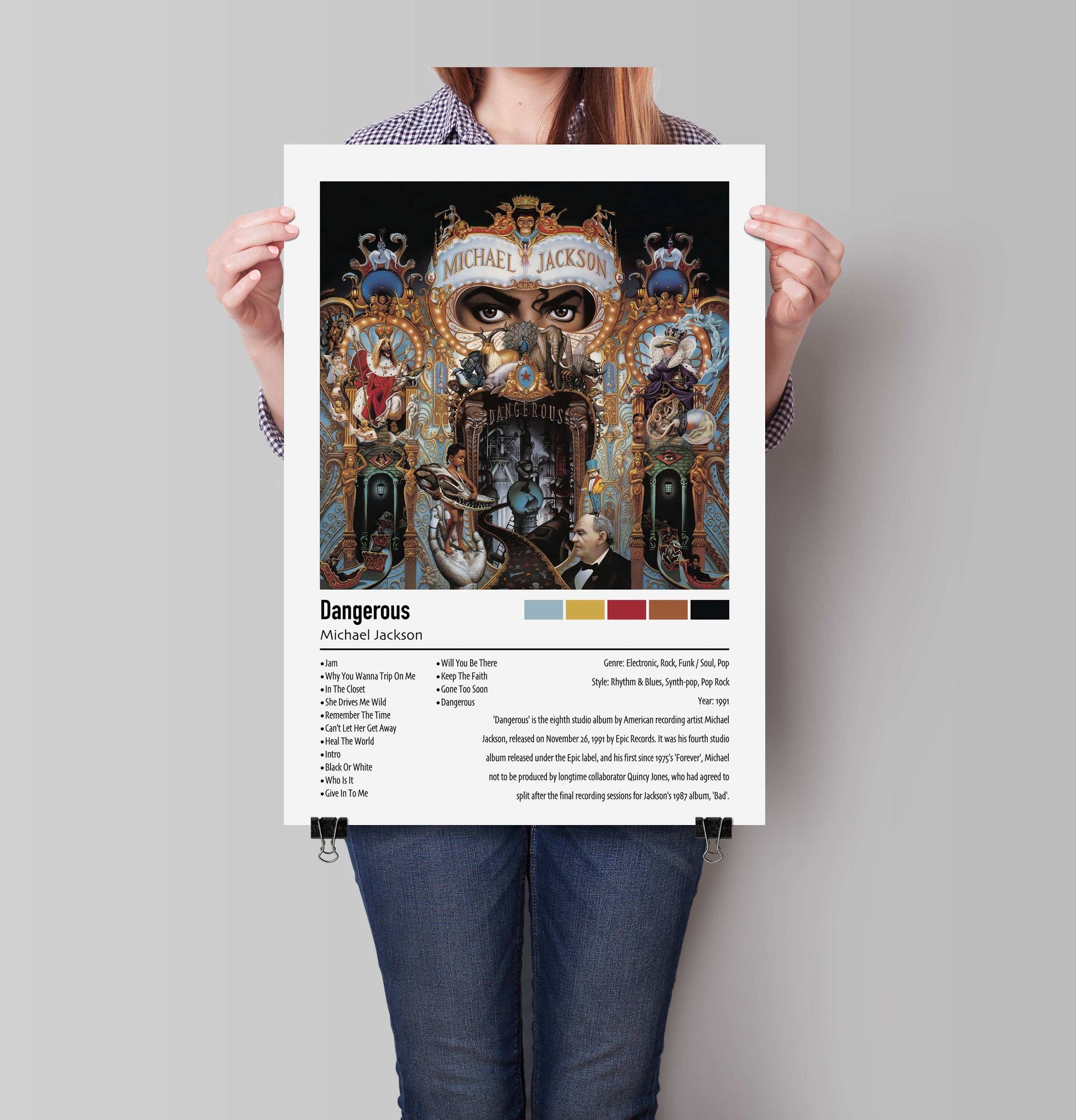 Michael Jackson | Dangerous | Custom Album Cover Poster Print