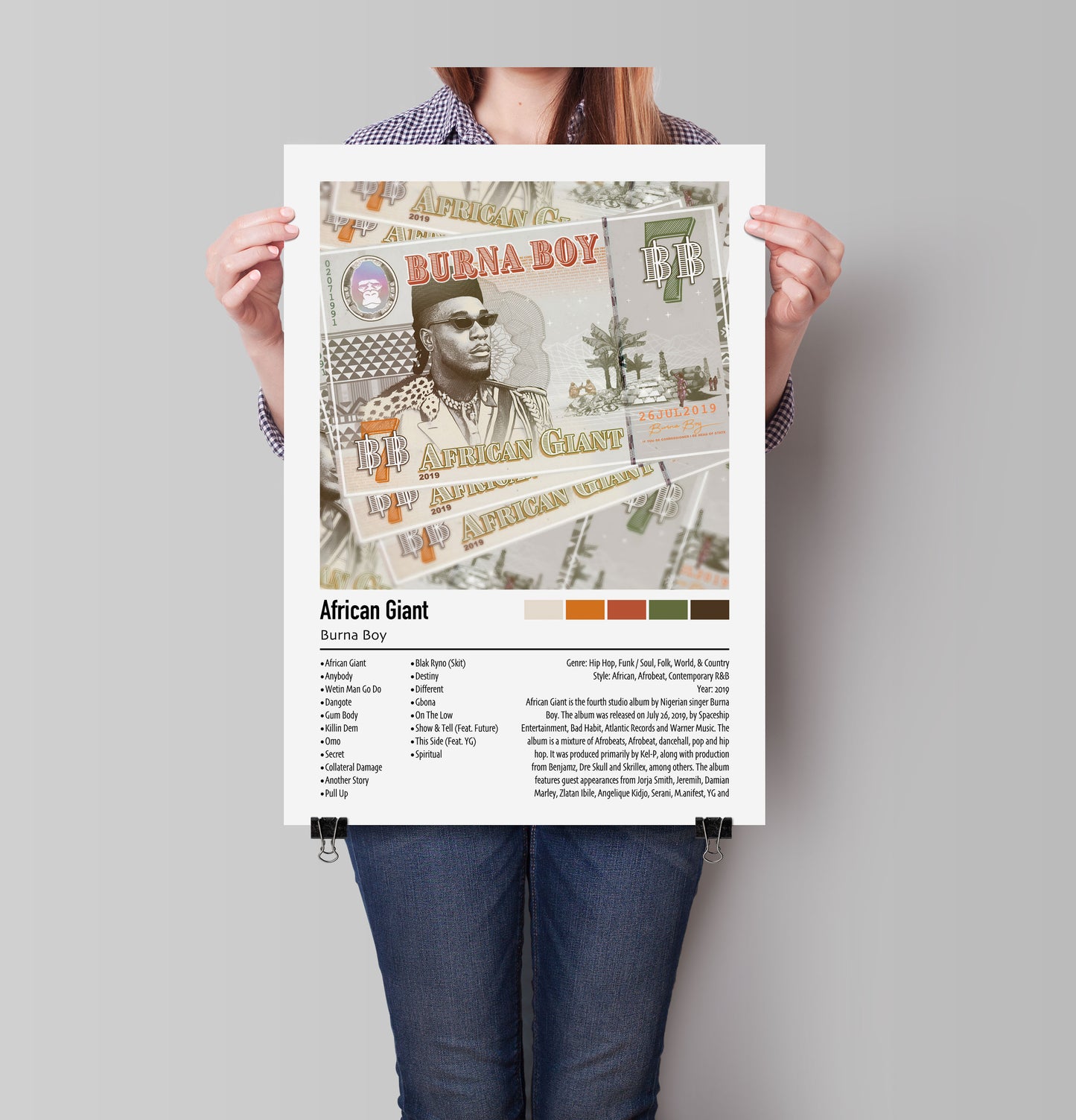 Burna Boy | African Giant | Custom Album Cover Poster Print