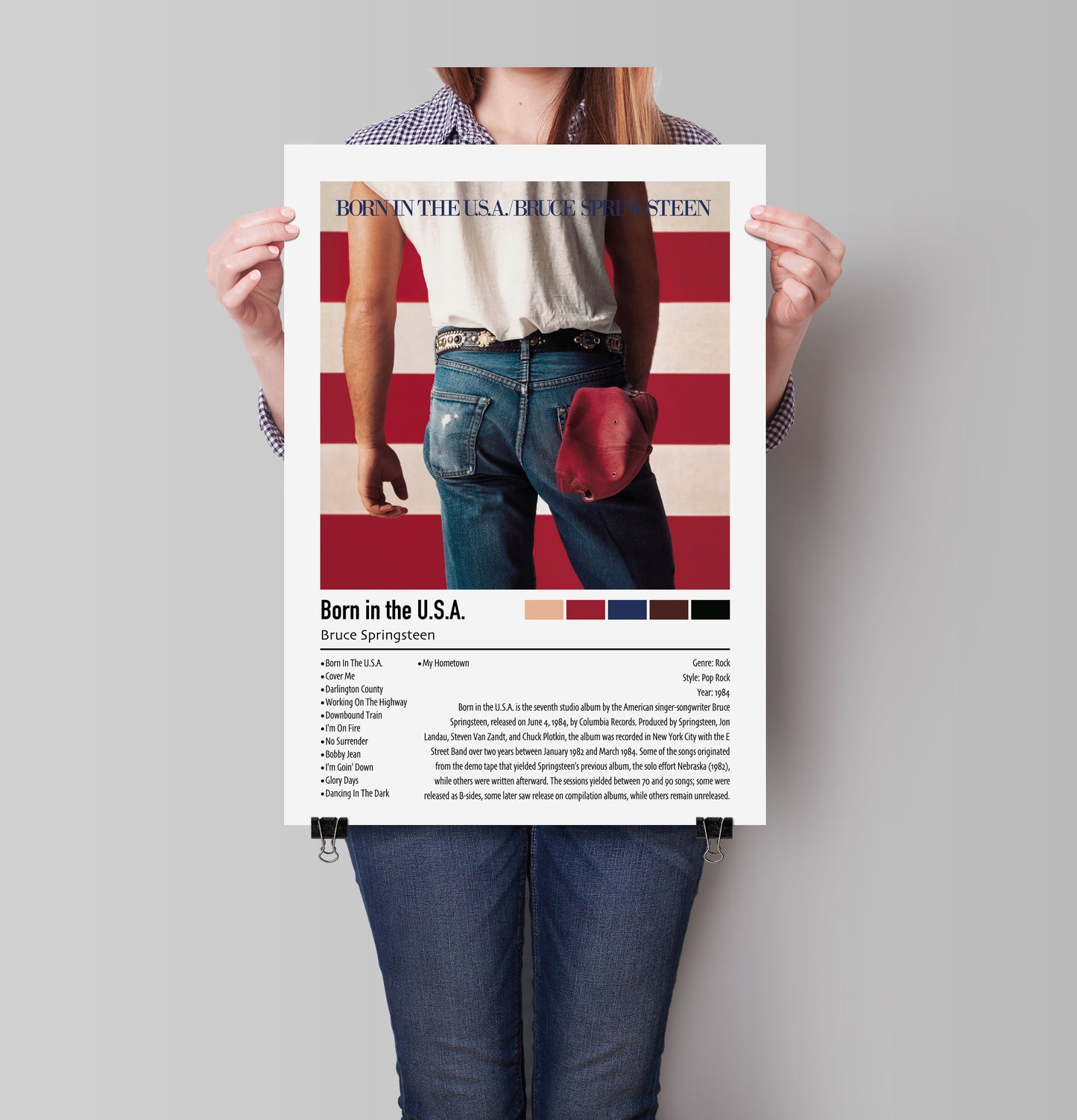 Bruce Springsteen | Born in the U.S.A | Custom Album Cover Poster Print