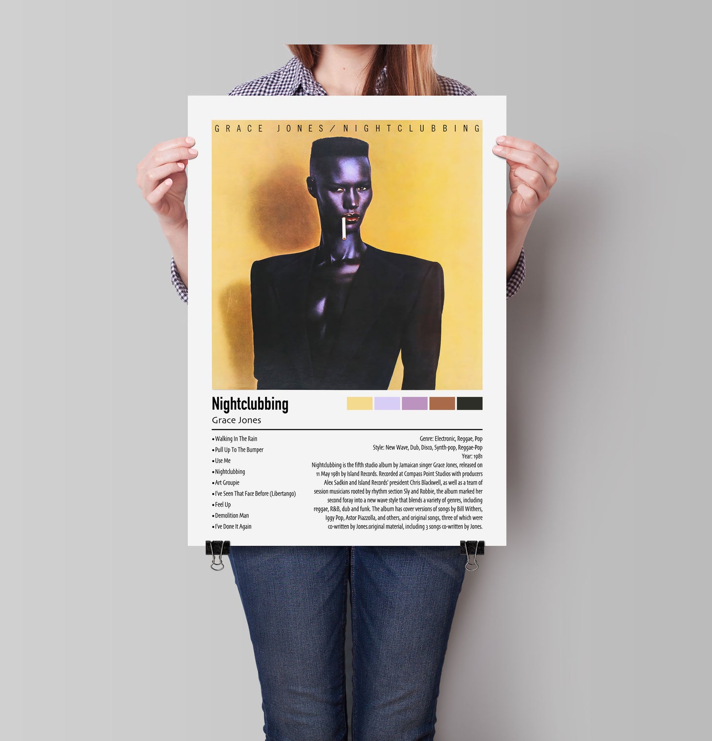 Grace Jones | Nightclubbing | Custom Album Cover Poster Print