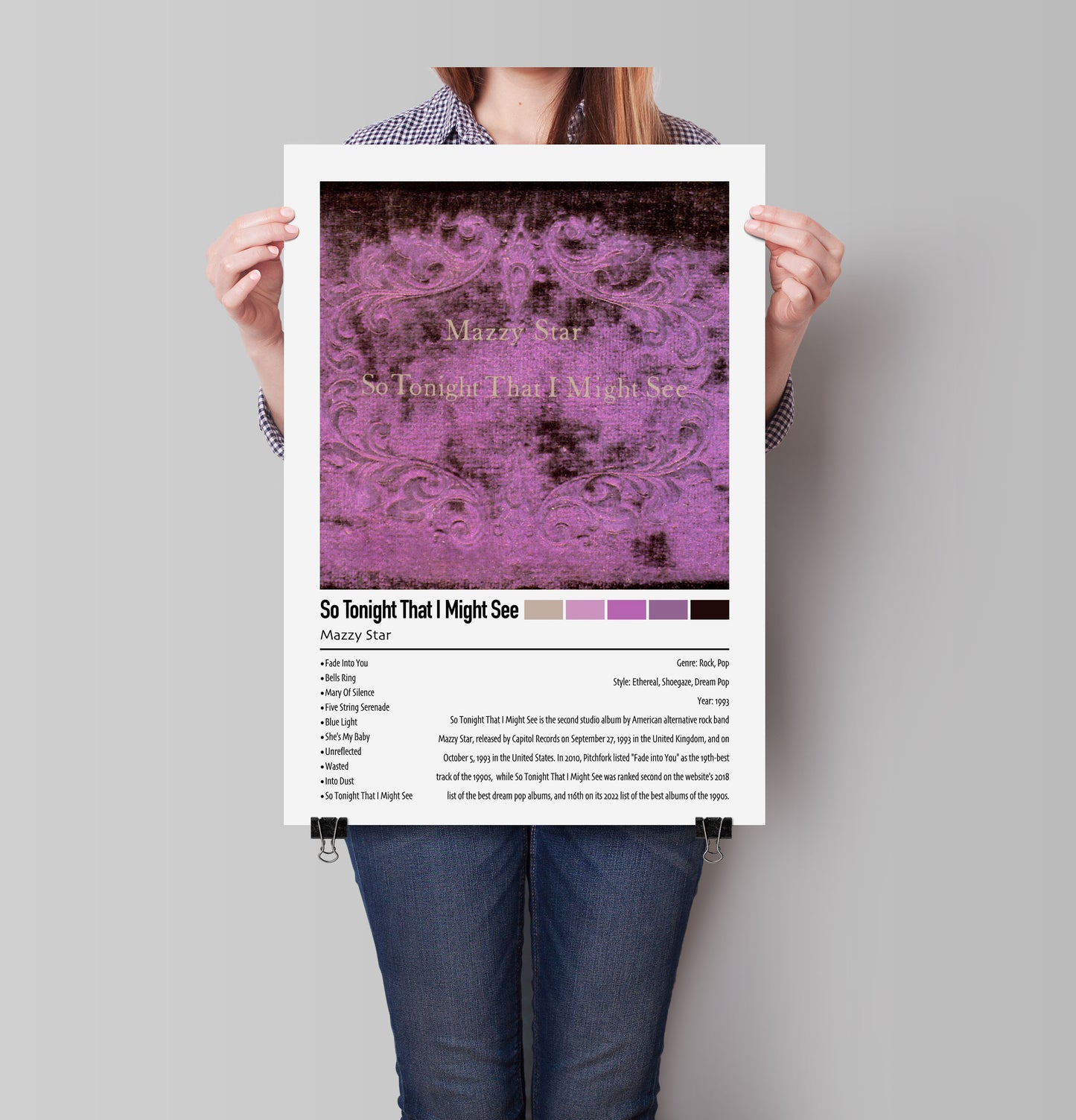 Mazzy Star | So Tonight That I Might See | Custom Album Cover Poster Print