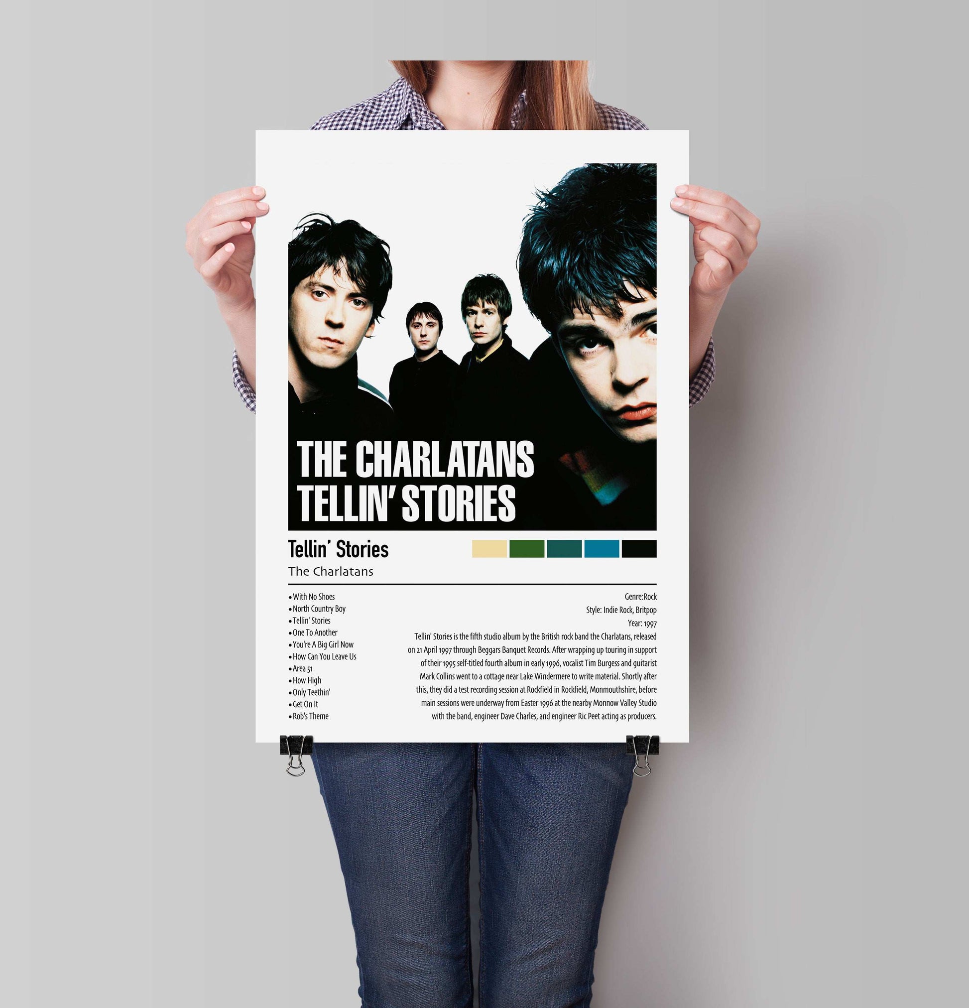 The Charlatans | Tellin' Stories | Custom Album Cover Poster Print