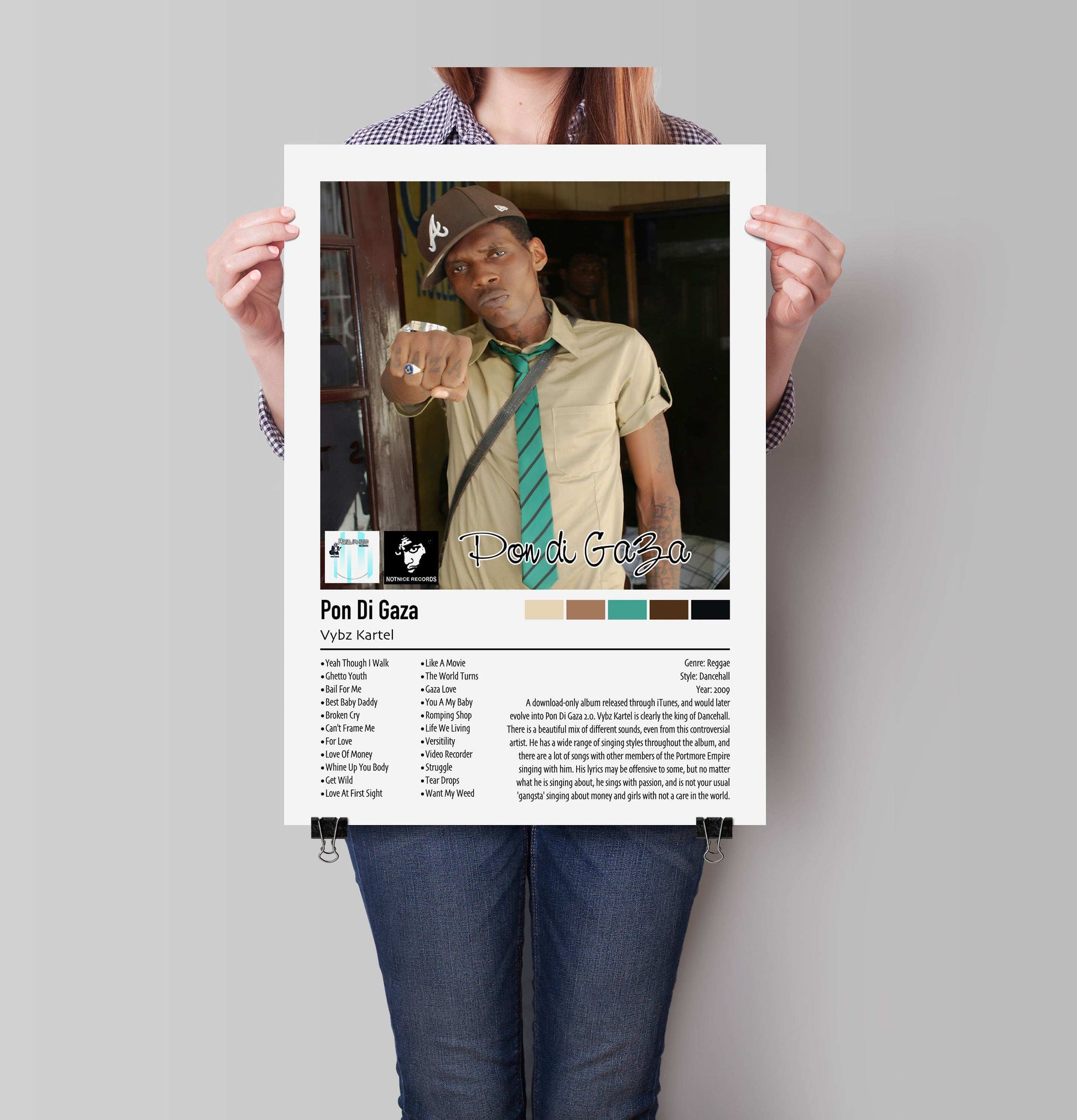 Vybz Kartel | Pon Di Gaza | Custom Album Cover Poster Print