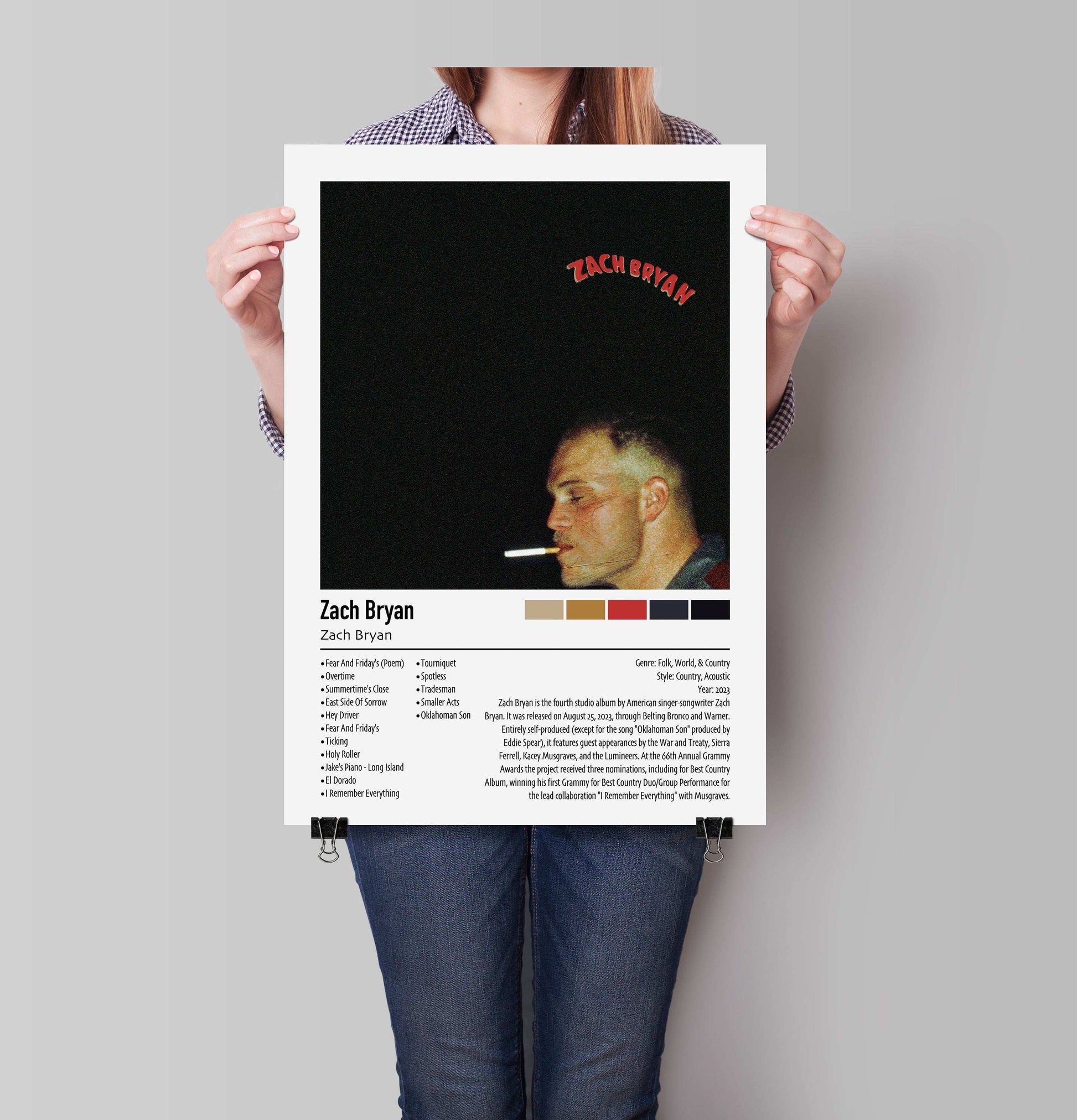 Zach Bryan | Zach Bryan | Custom Album Cover Poster Print